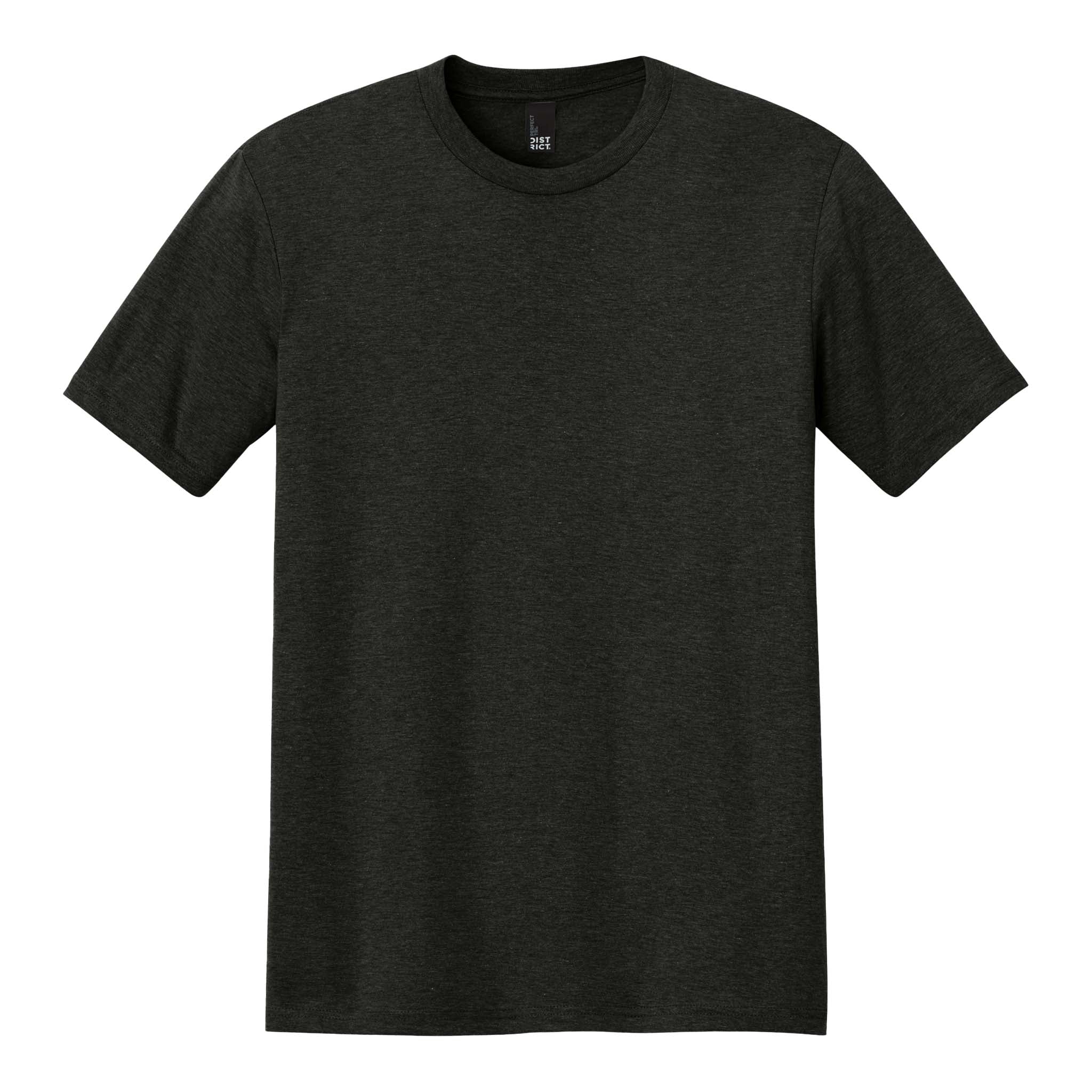 District DM130 custom short sleeve t-shirt in black frost, front view