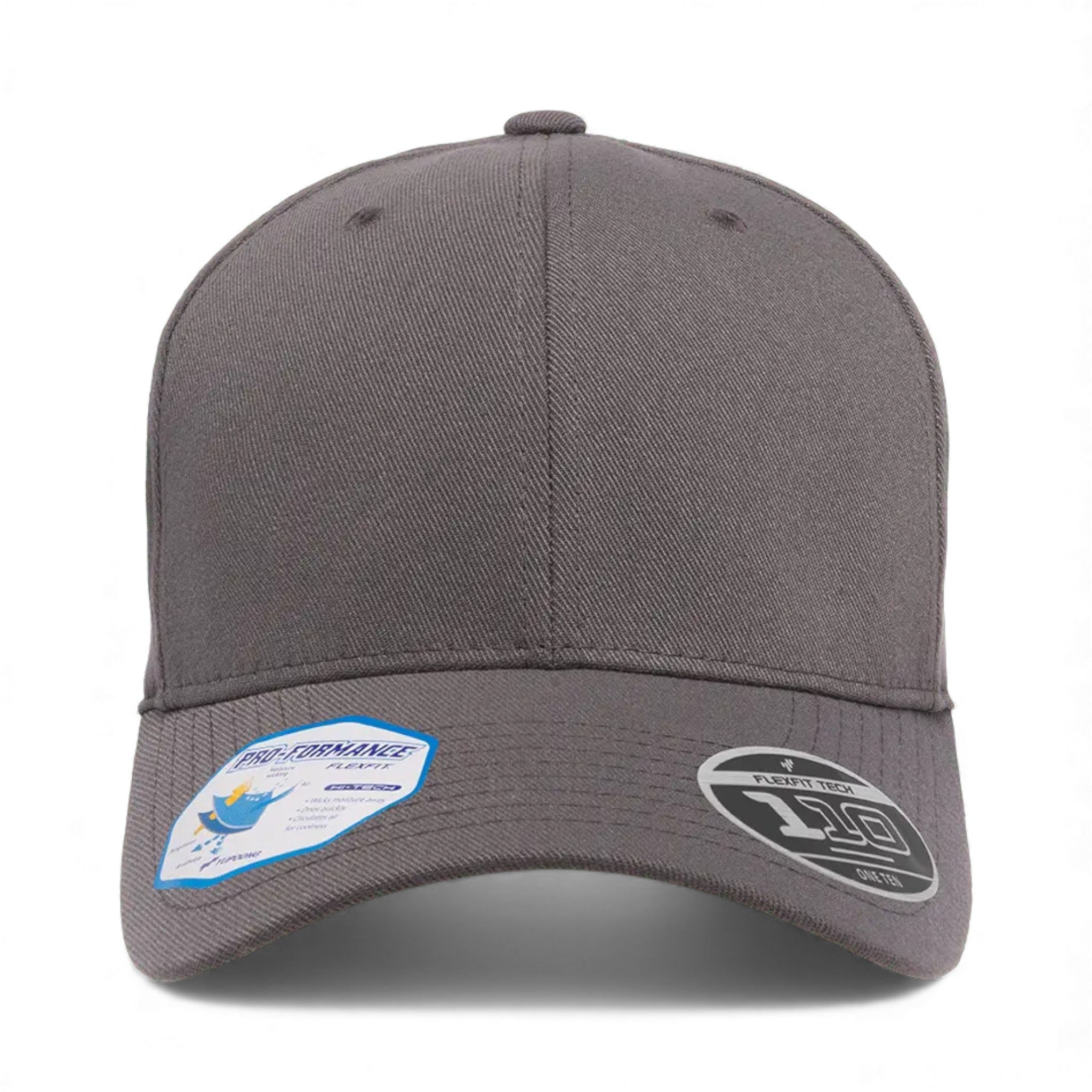 Front view of Flexfit 110C custom hat in grey