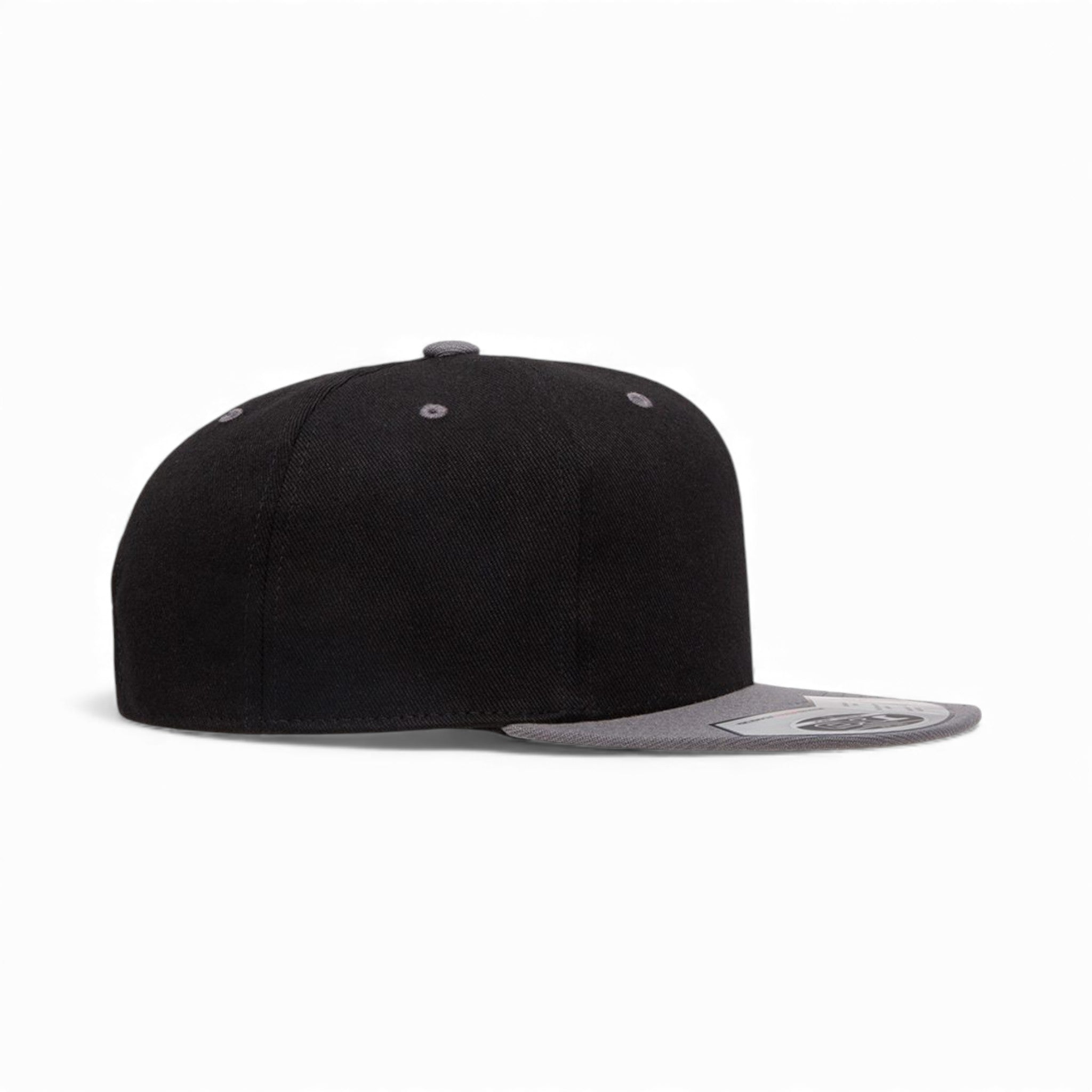 Right side view of Flexfit 110F custom hat in black and grey
