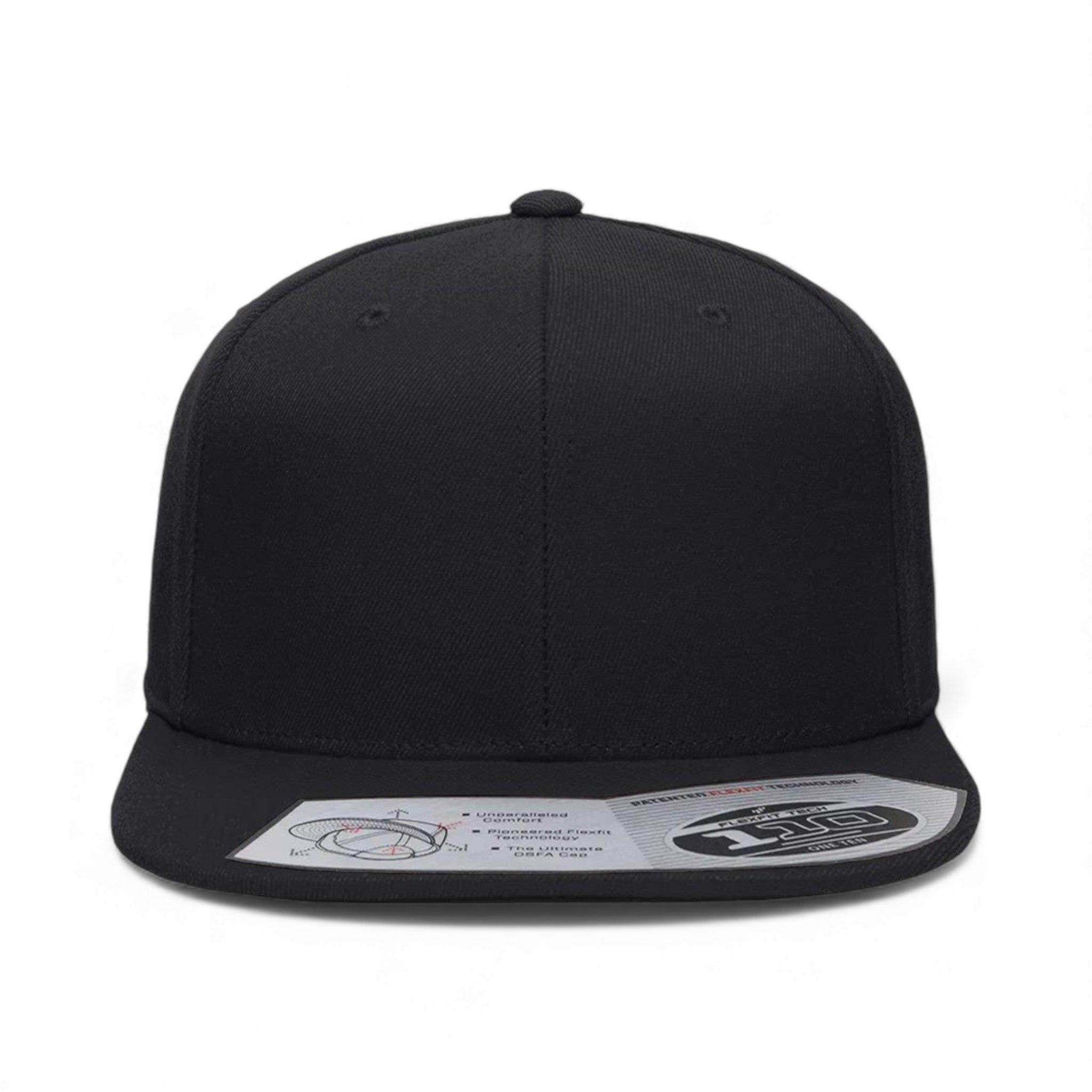 Front view of Flexfit 110F custom hat in black