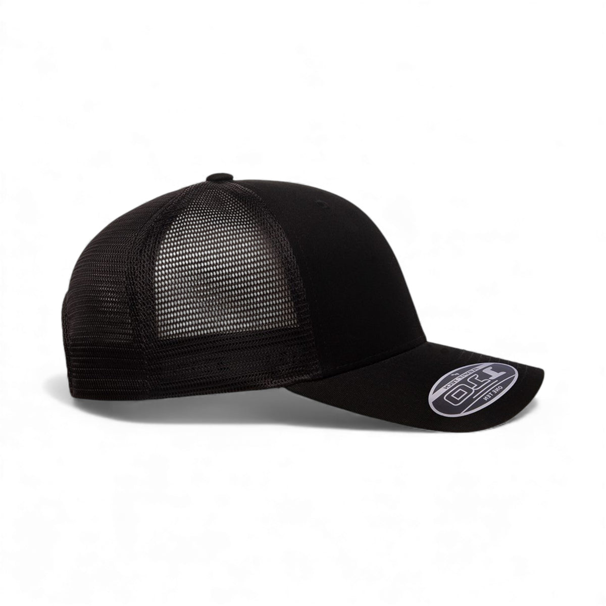 Right side view of Flexfit 110M custom hat in black