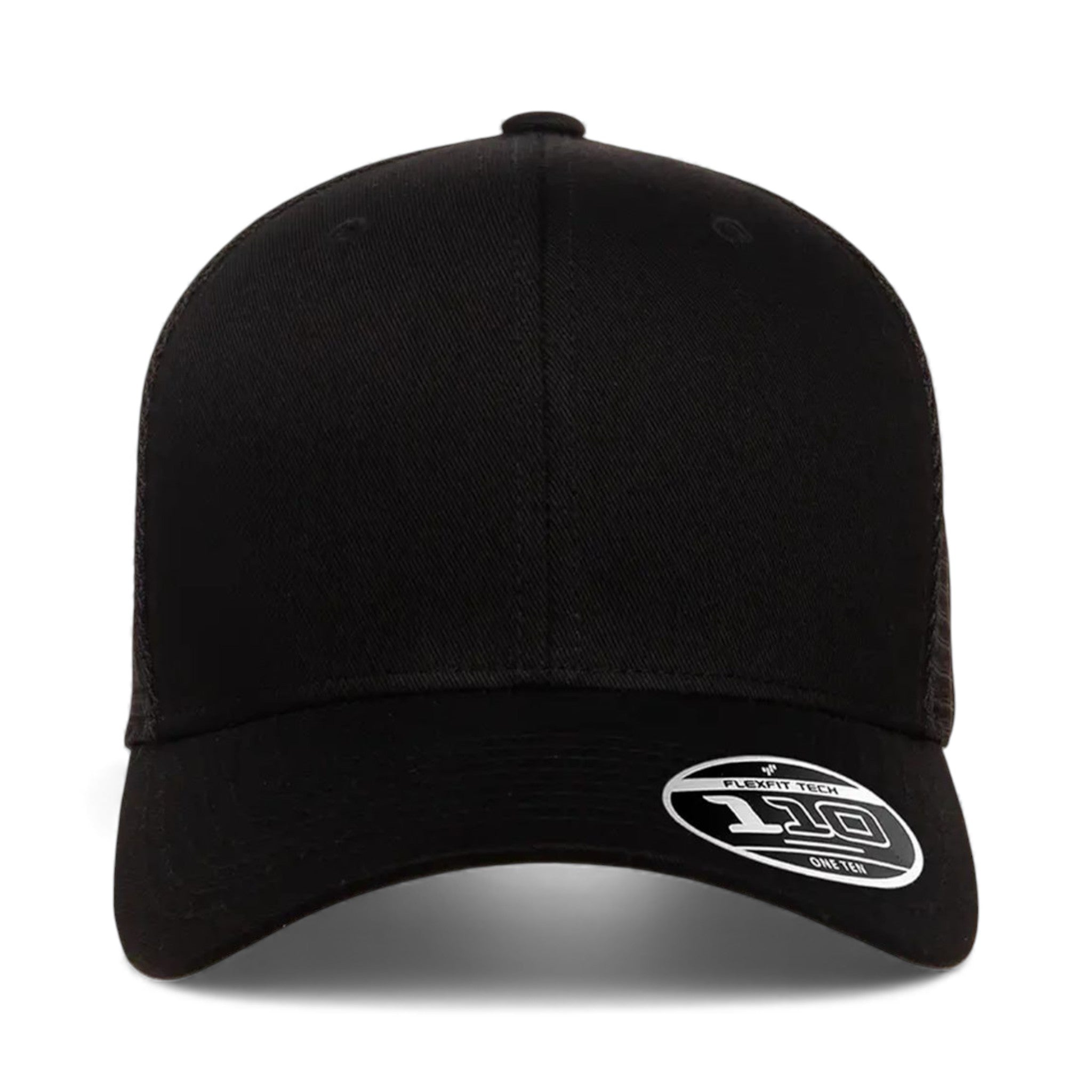 Front view of Flexfit 110M custom hat in black