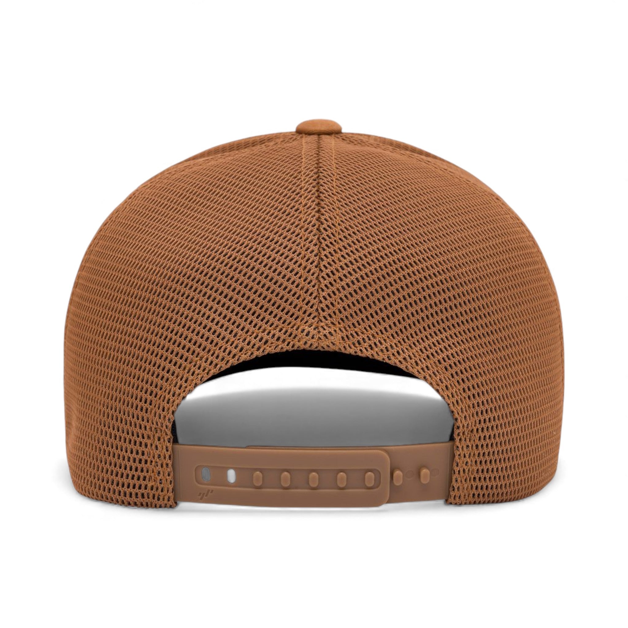 Back view of Flexfit 110M custom hat in caramel
