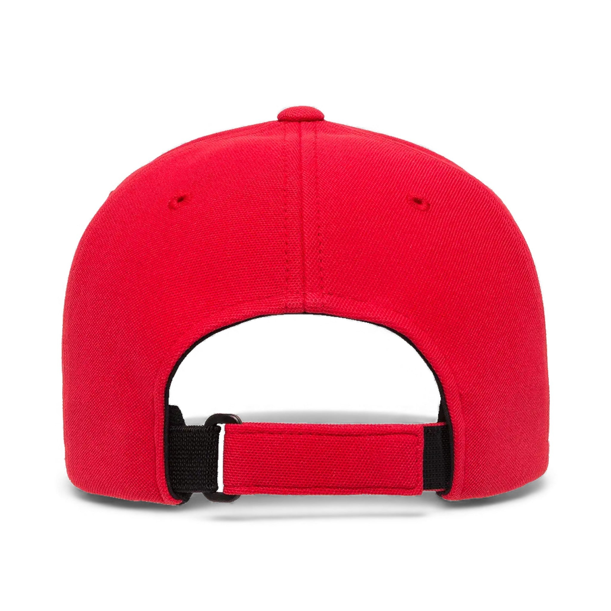 Back view of Flexfit 110P custom hat in red