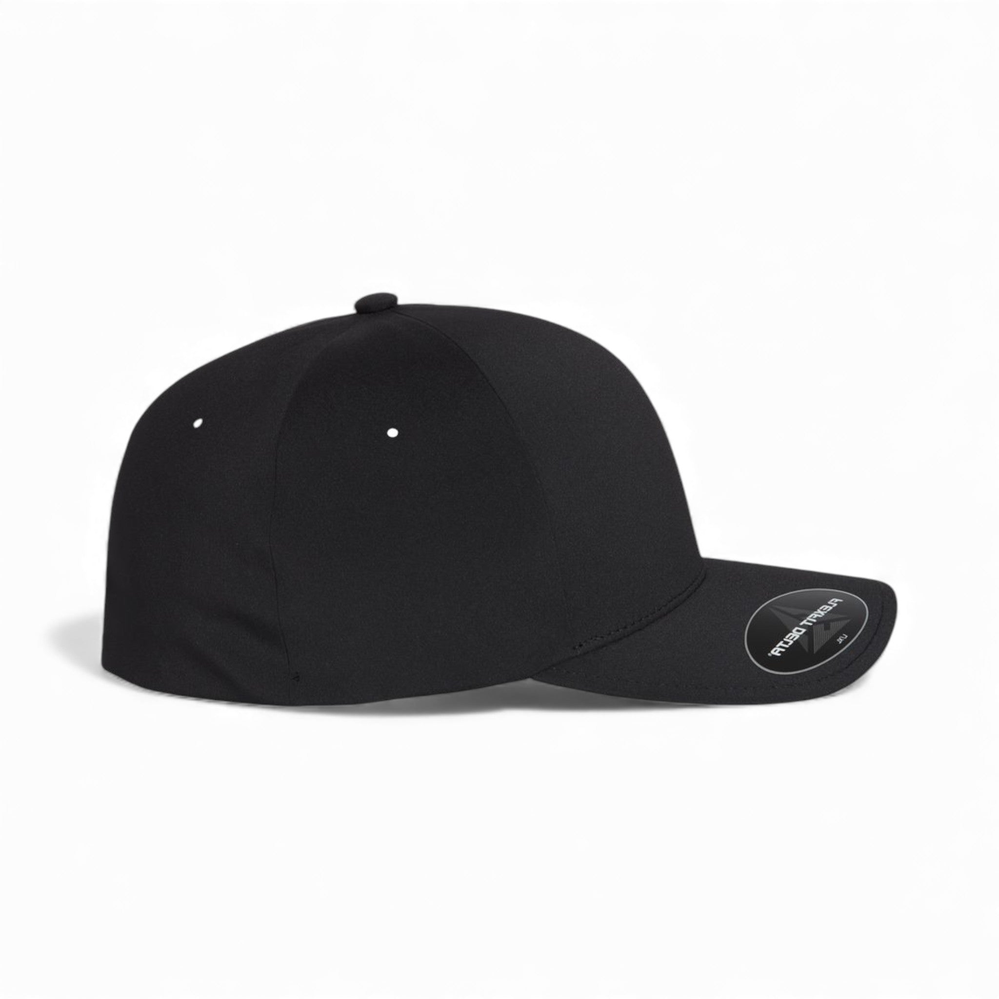 Right side view of Flexfit 180 custom hat in black