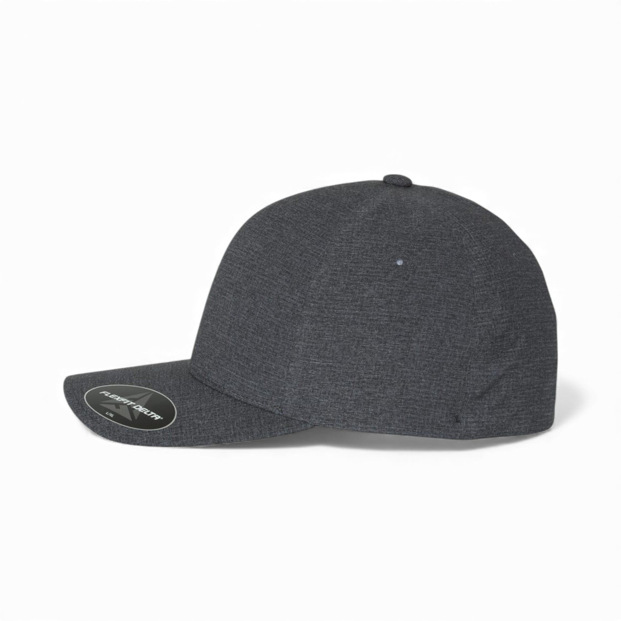 Left side view of Flexfit 180 custom hat in melange charcoal