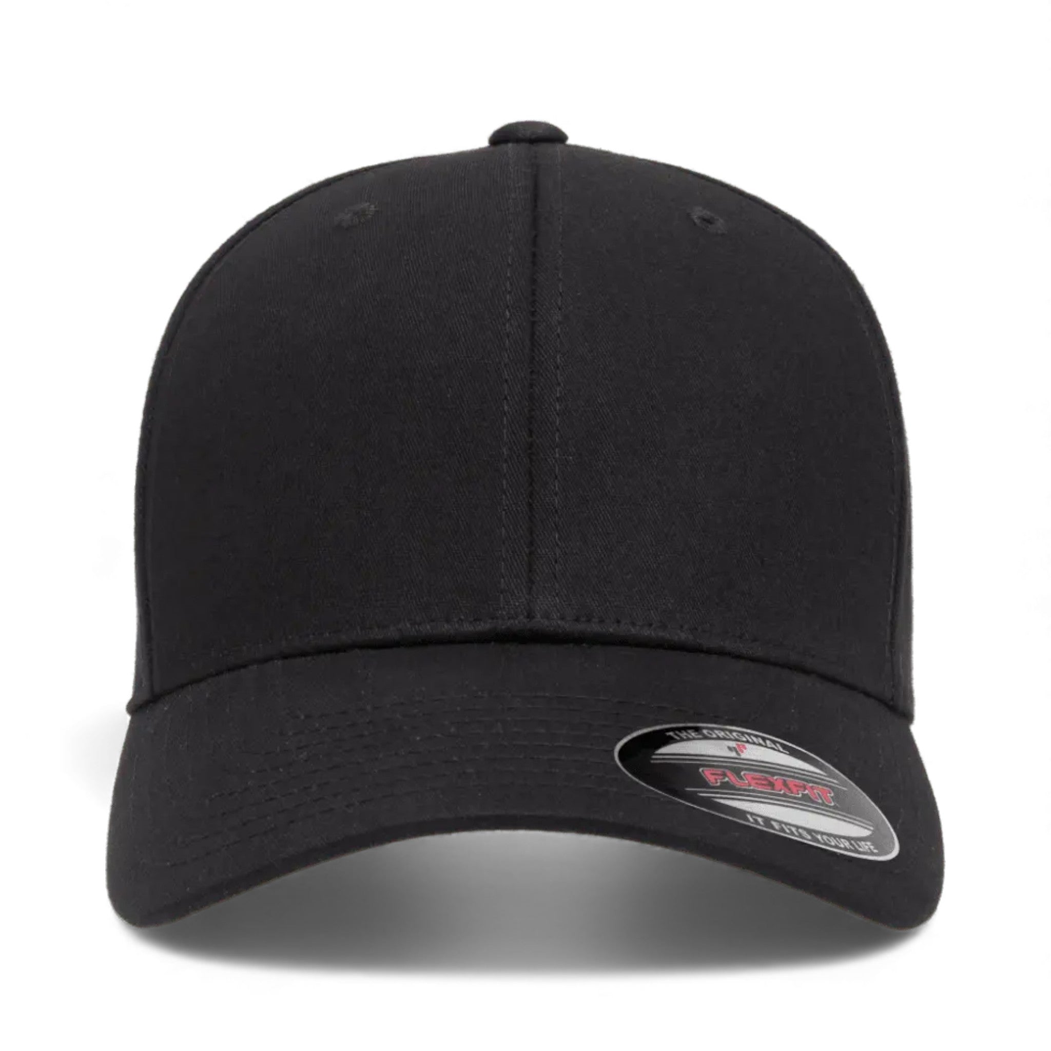 Front view of Flexfit 5001 custom hat in black