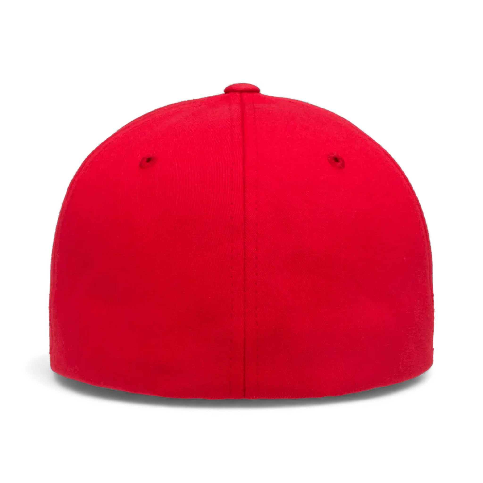 Back view of Flexfit 5001 custom hat in red