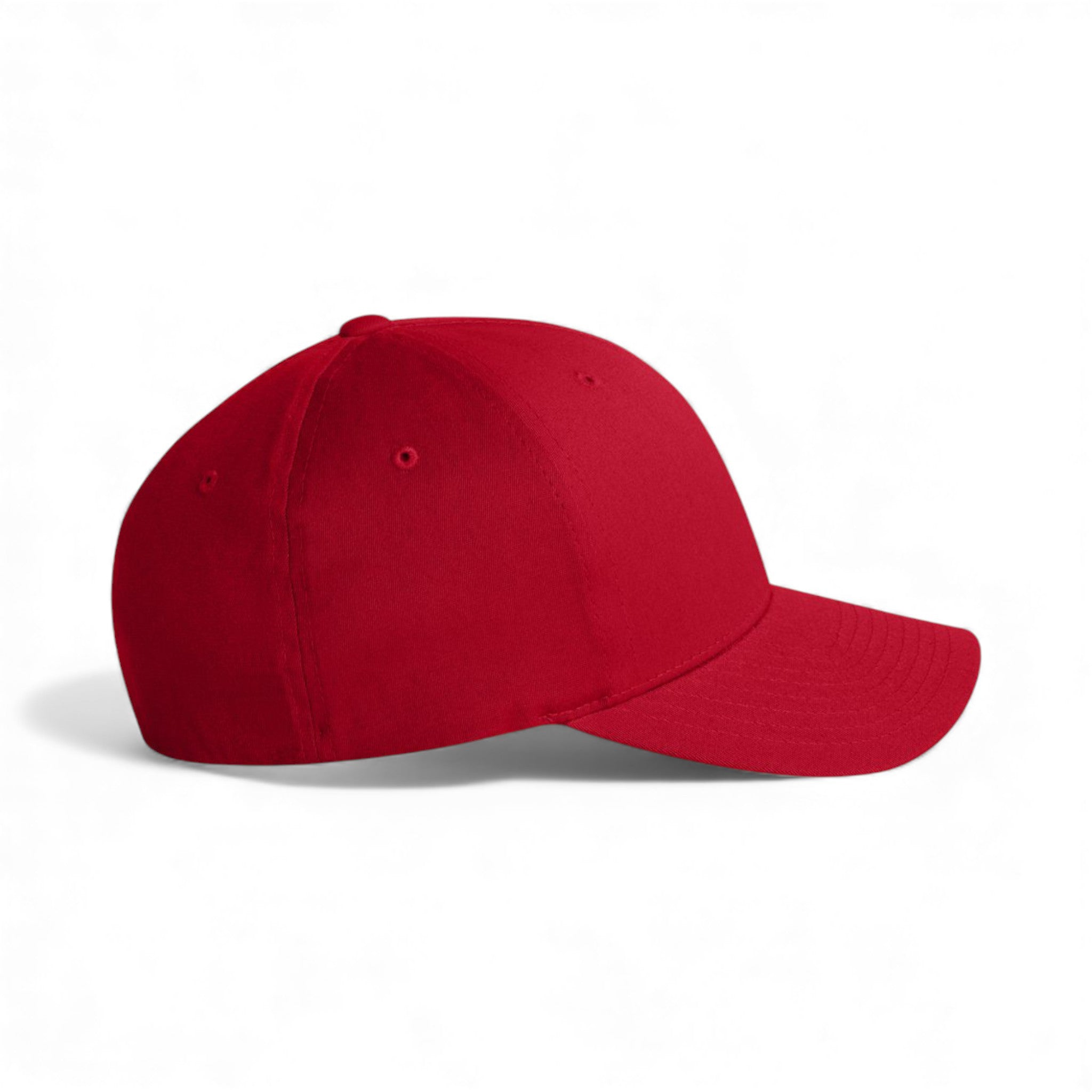 Right side view of Flexfit 5001 custom hat in red