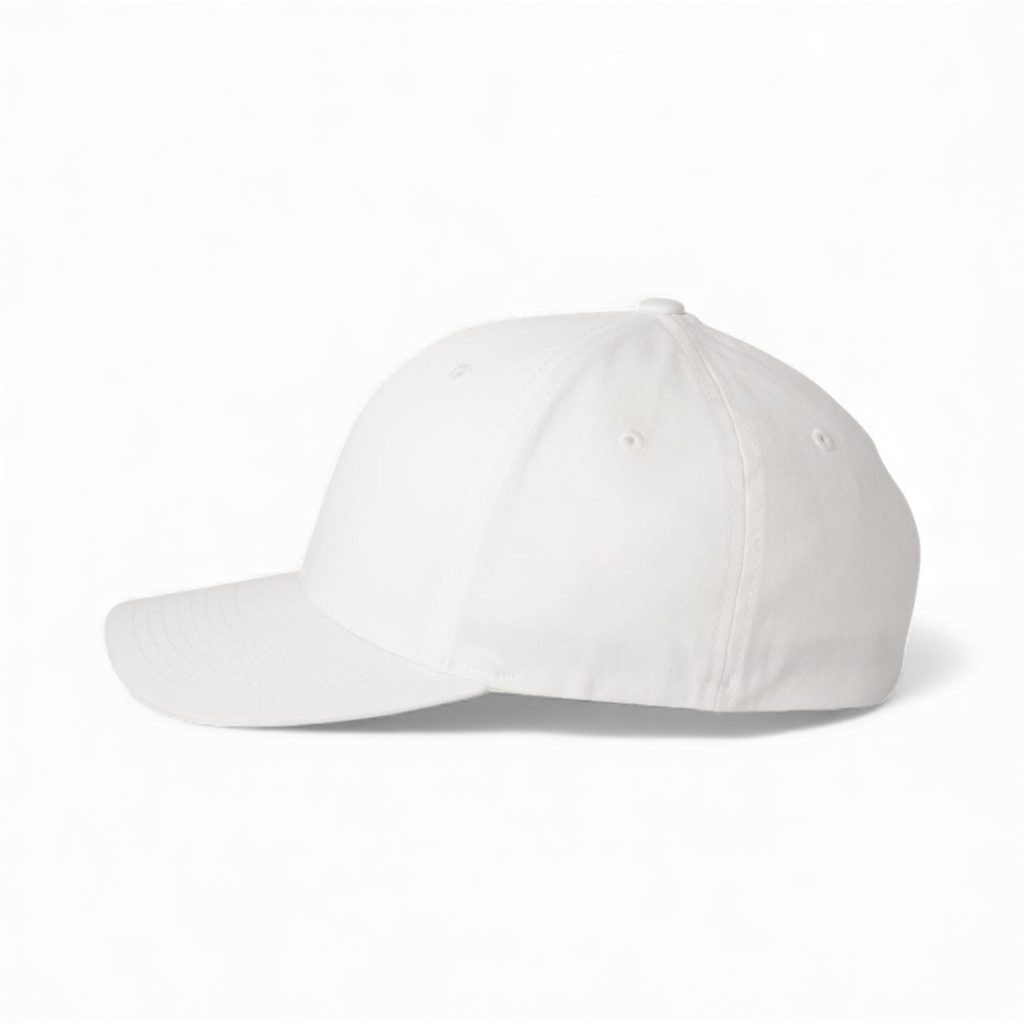 Left side view of Flexfit 5001 custom hat in white