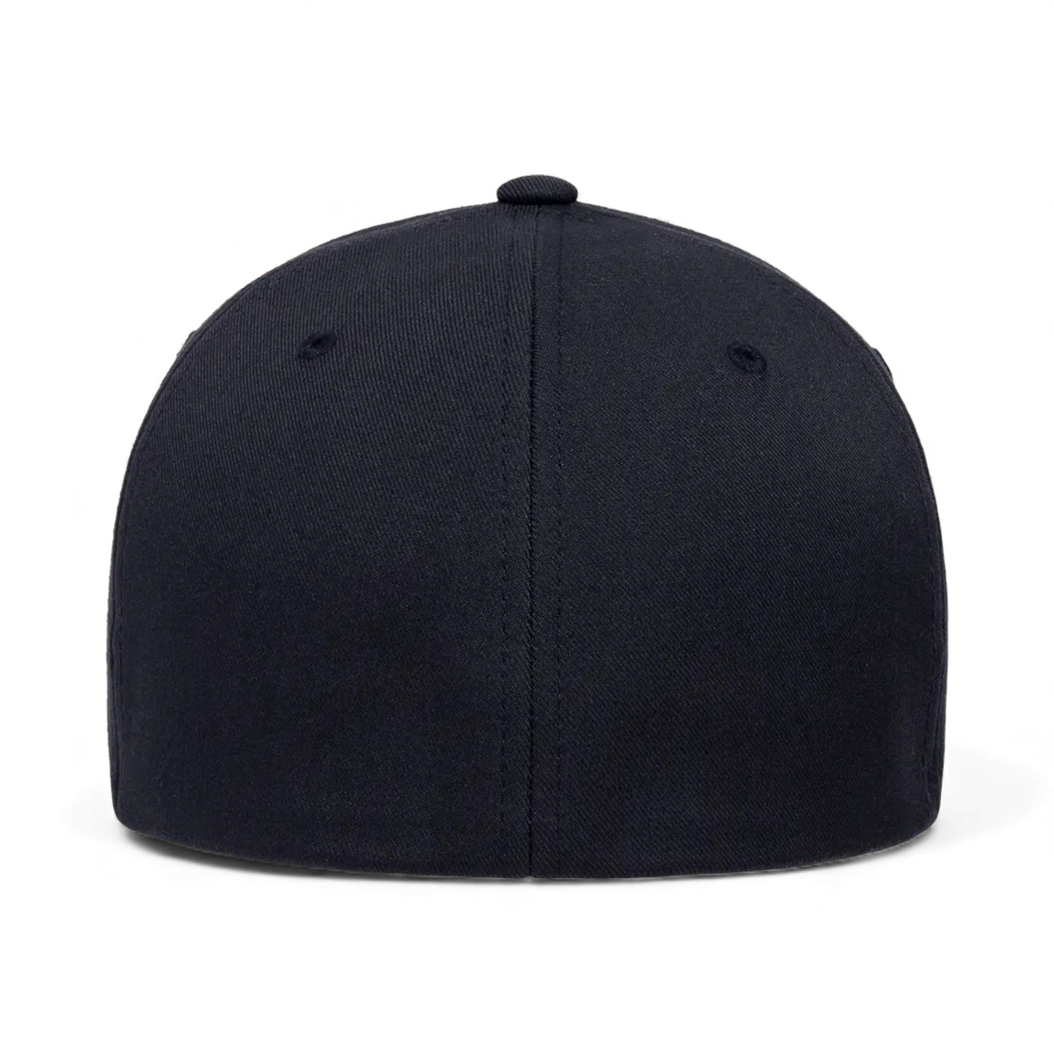 Back view of Flexfit 6100NU custom hat in dark navy