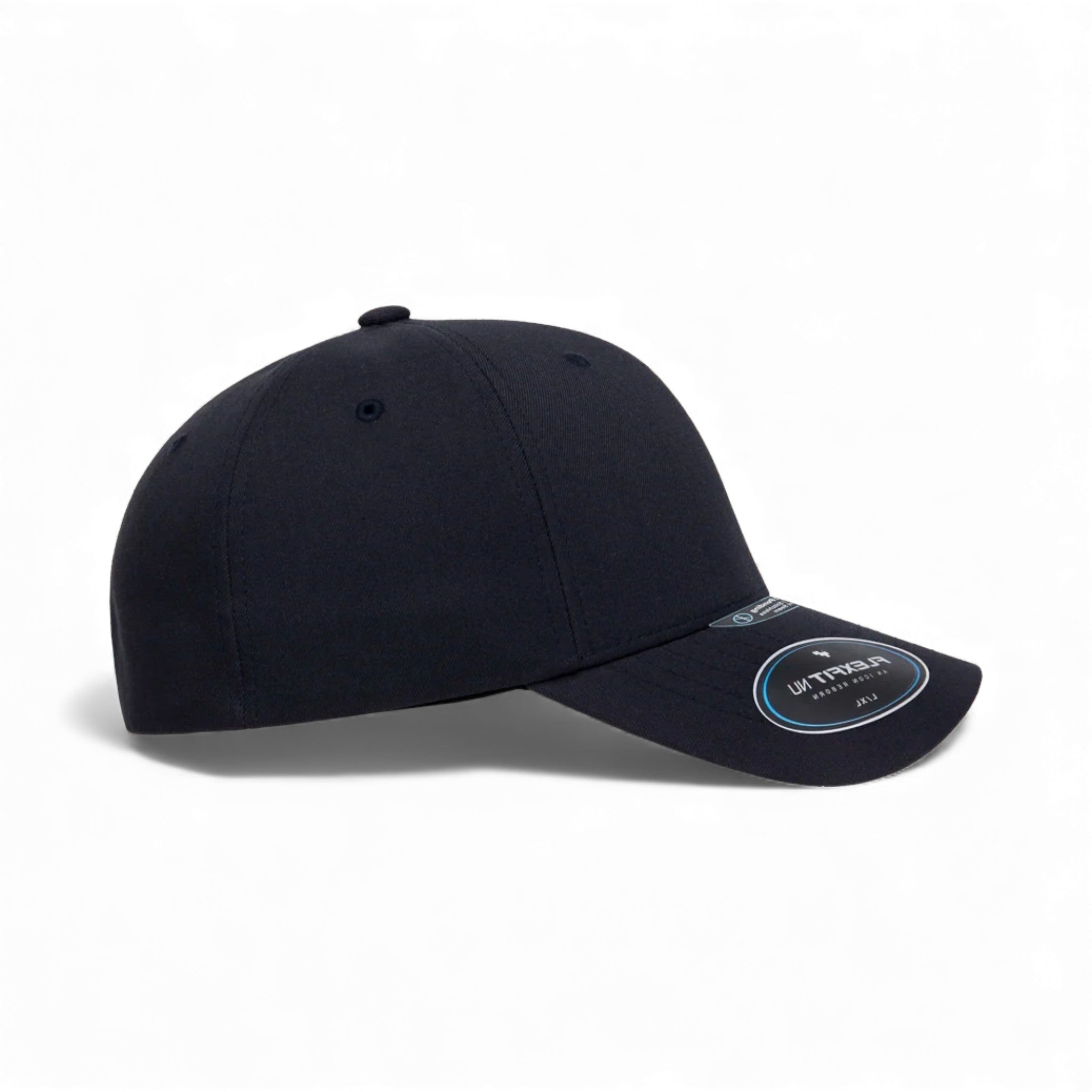 Right side view of Flexfit 6100NU custom hat in dark navy