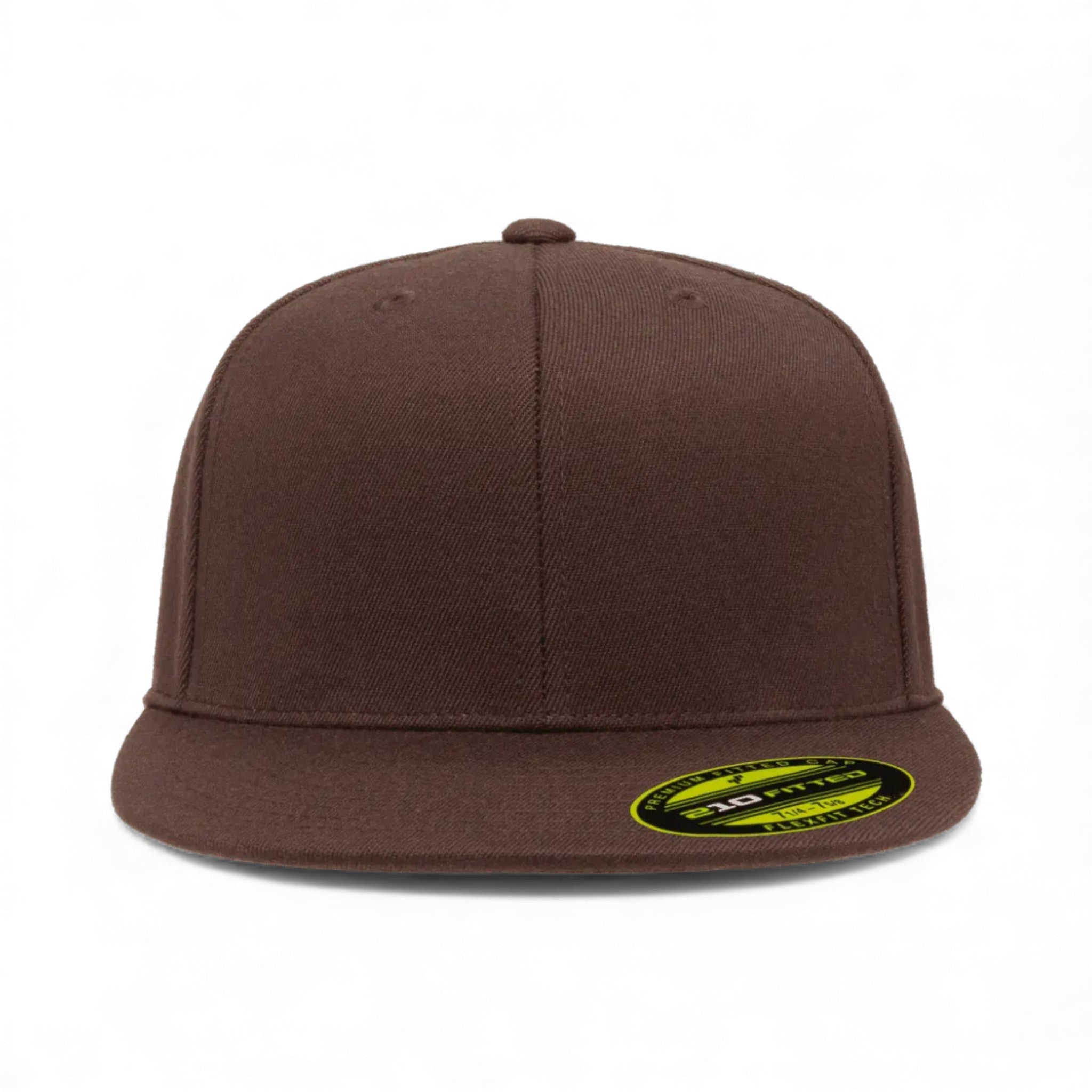 Front view of Flexfit 6210FF custom hat in brown