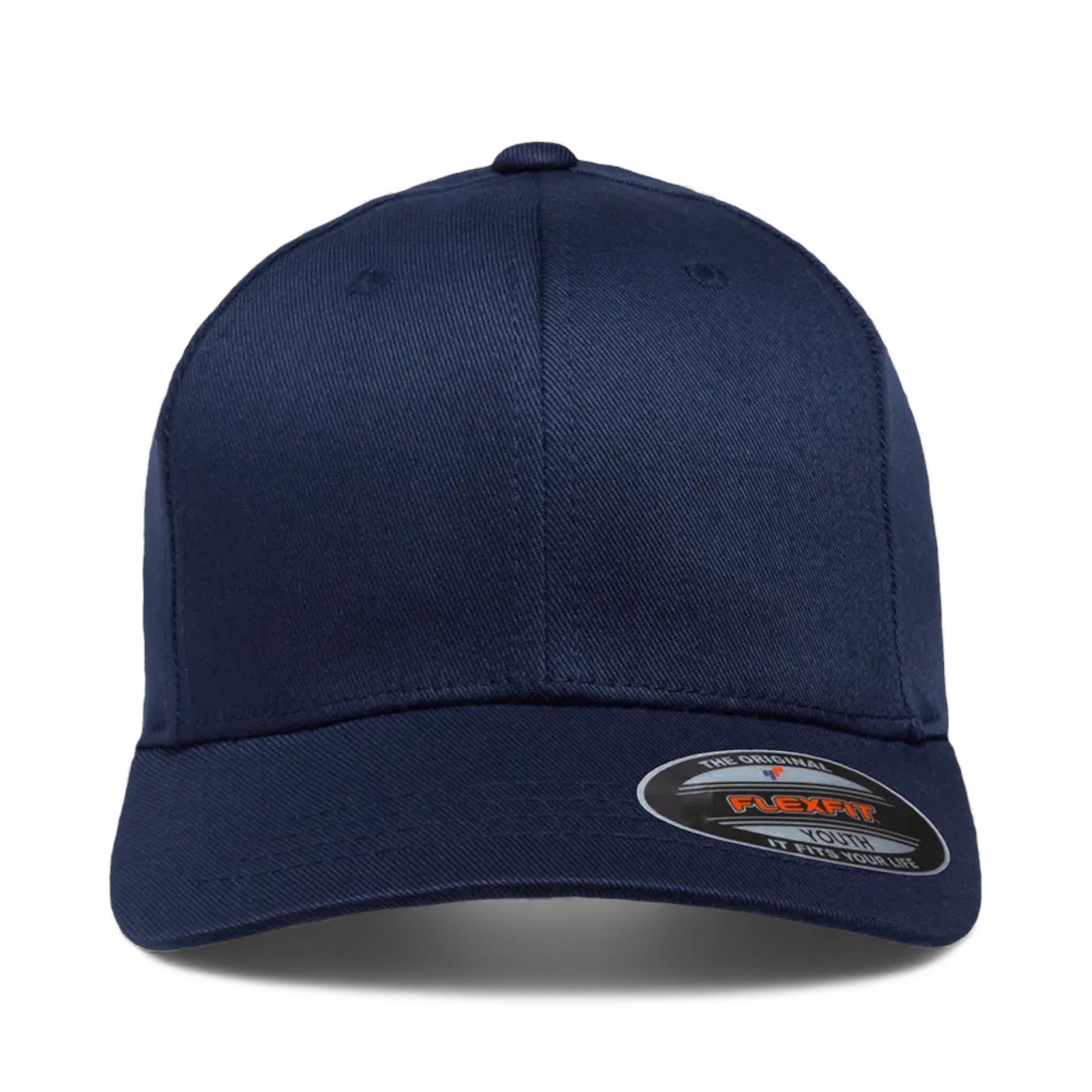 Front view of Flexfit 6277Y custom hat in navy