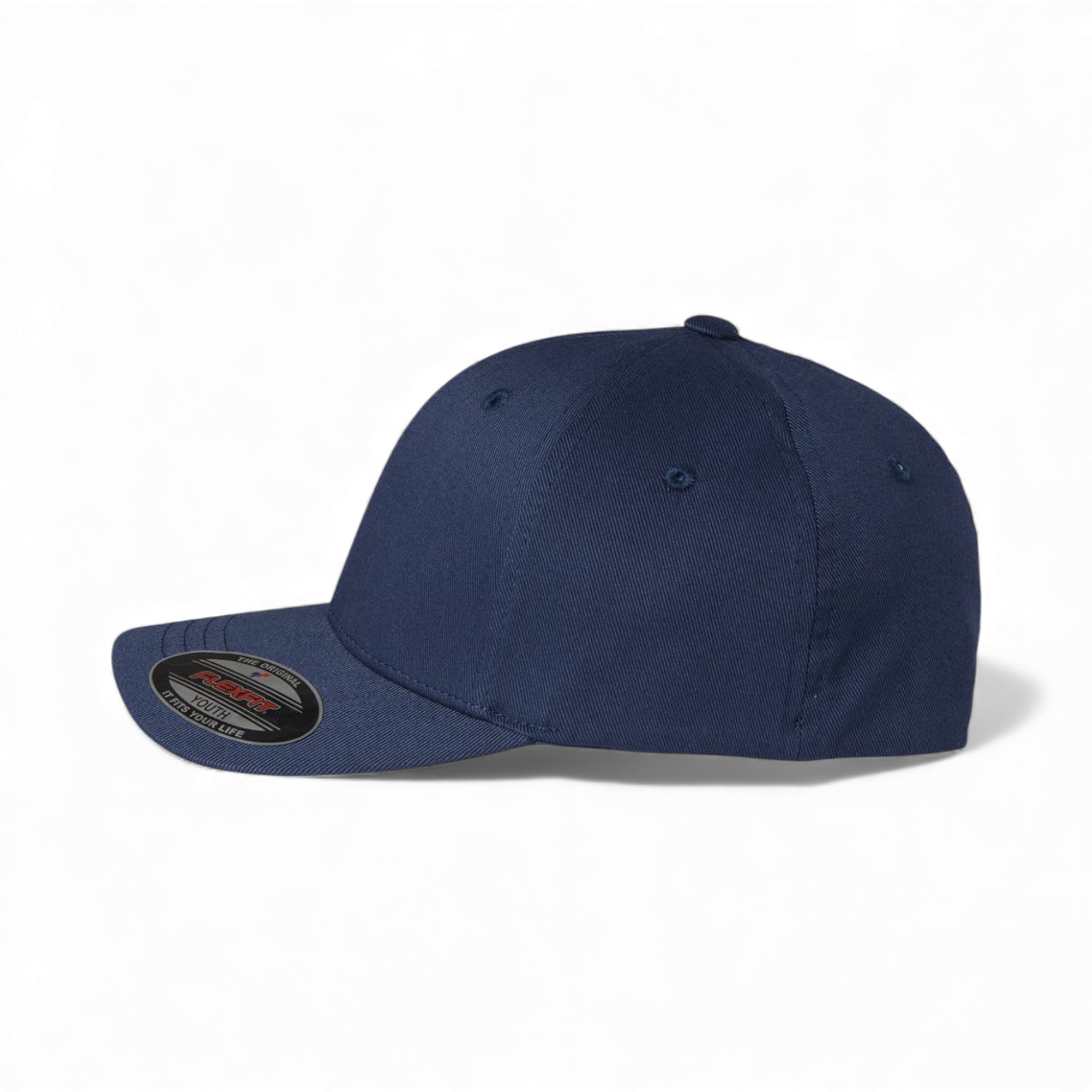 Left side view of Flexfit 6277Y custom hat in navy