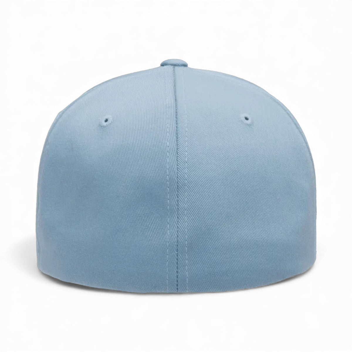 Back view of Flexfit 6277 custom hat in carolina blue