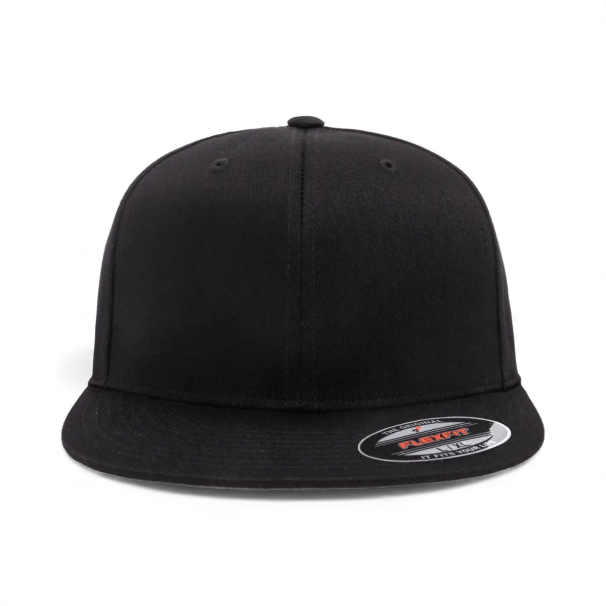 Front view of Flexfit 6297f custom hat in black