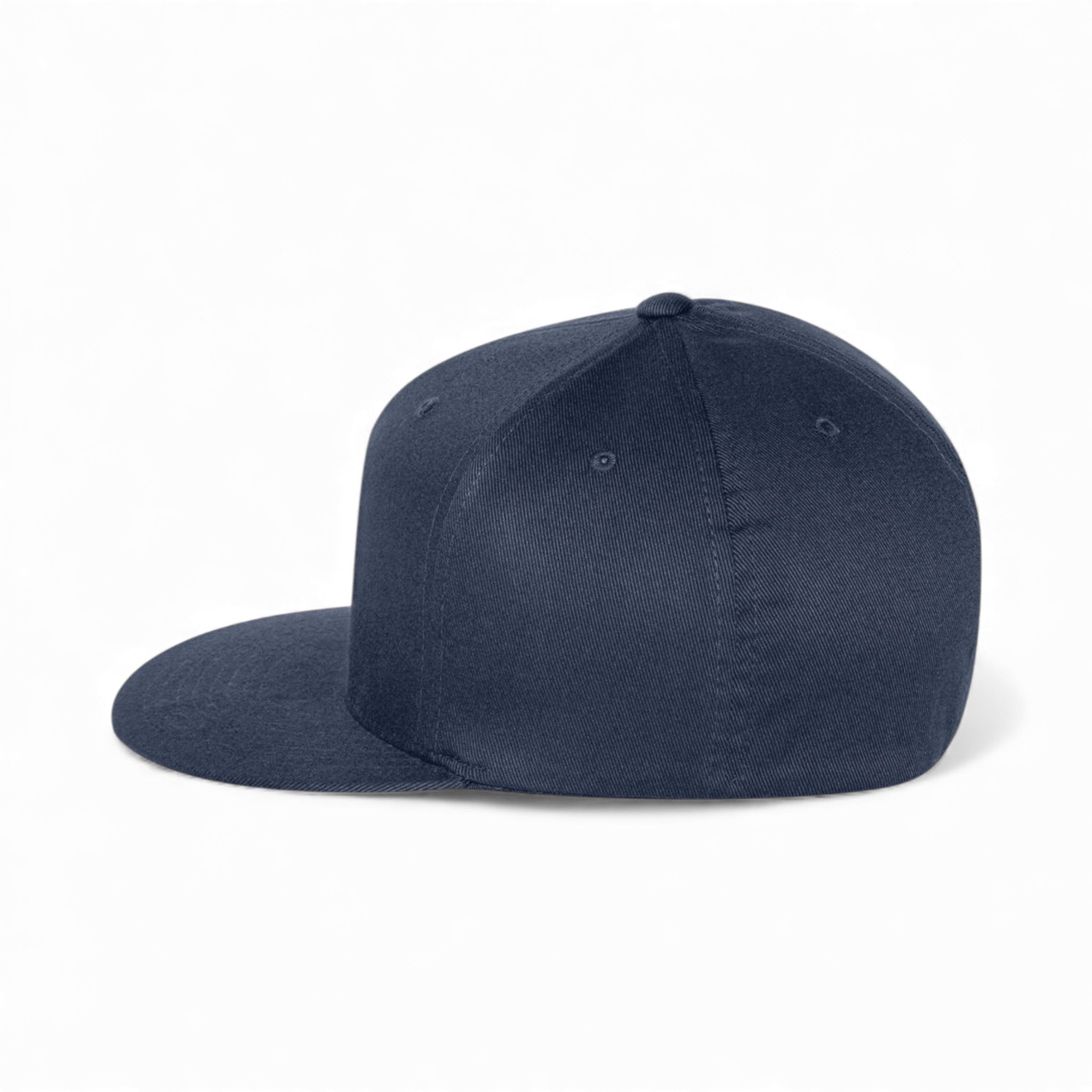 Left side view of Flexfit 6297F custom hat in navy