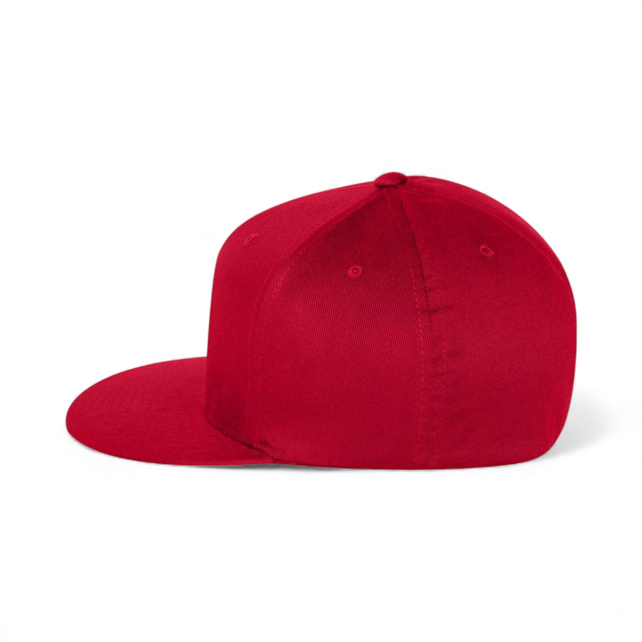 Left side view of Flexfit 6297F custom hat in red