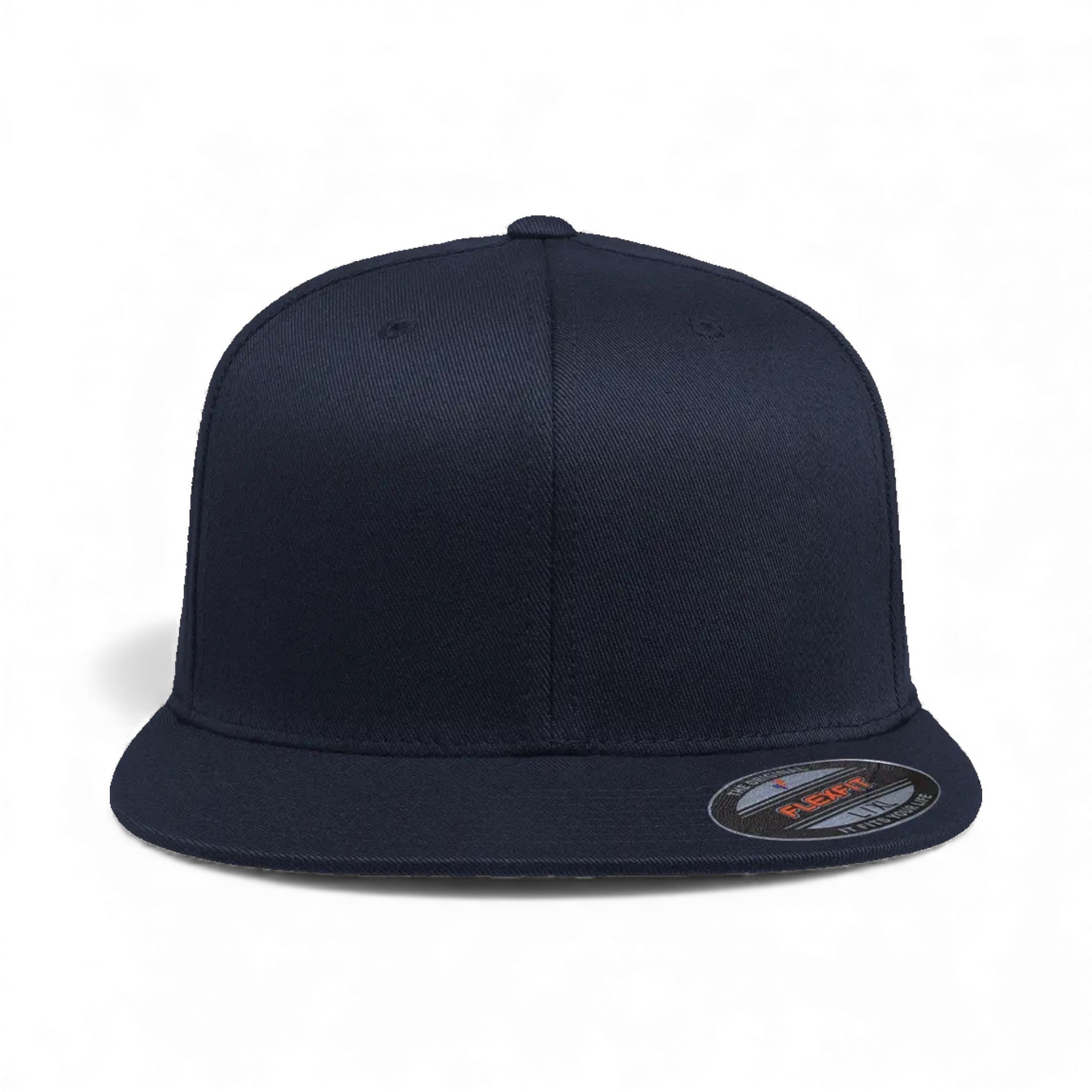 Front view of Flexfit 6297f custom hat in navy