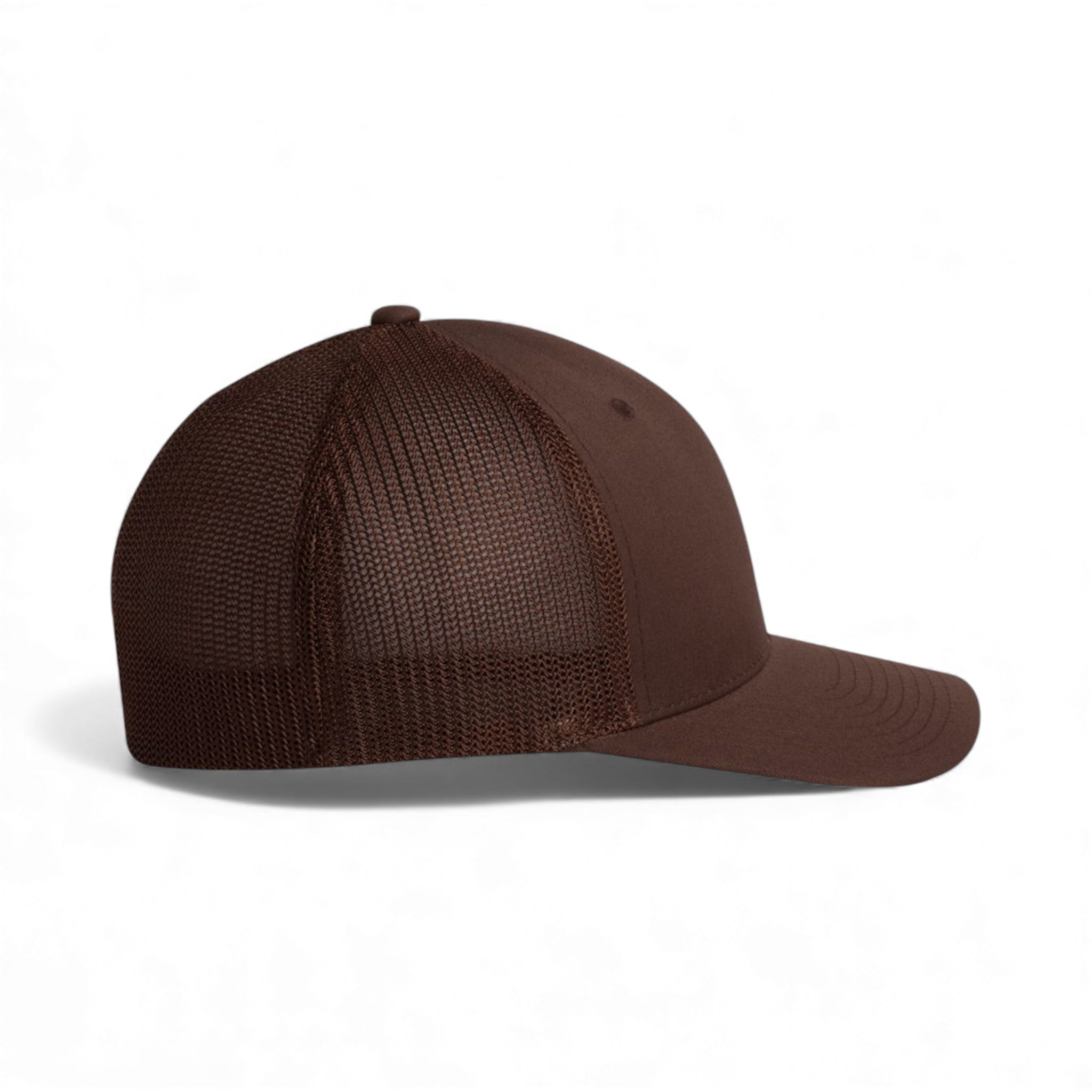 Right side view of Flexfit 6511 custom hat in brown