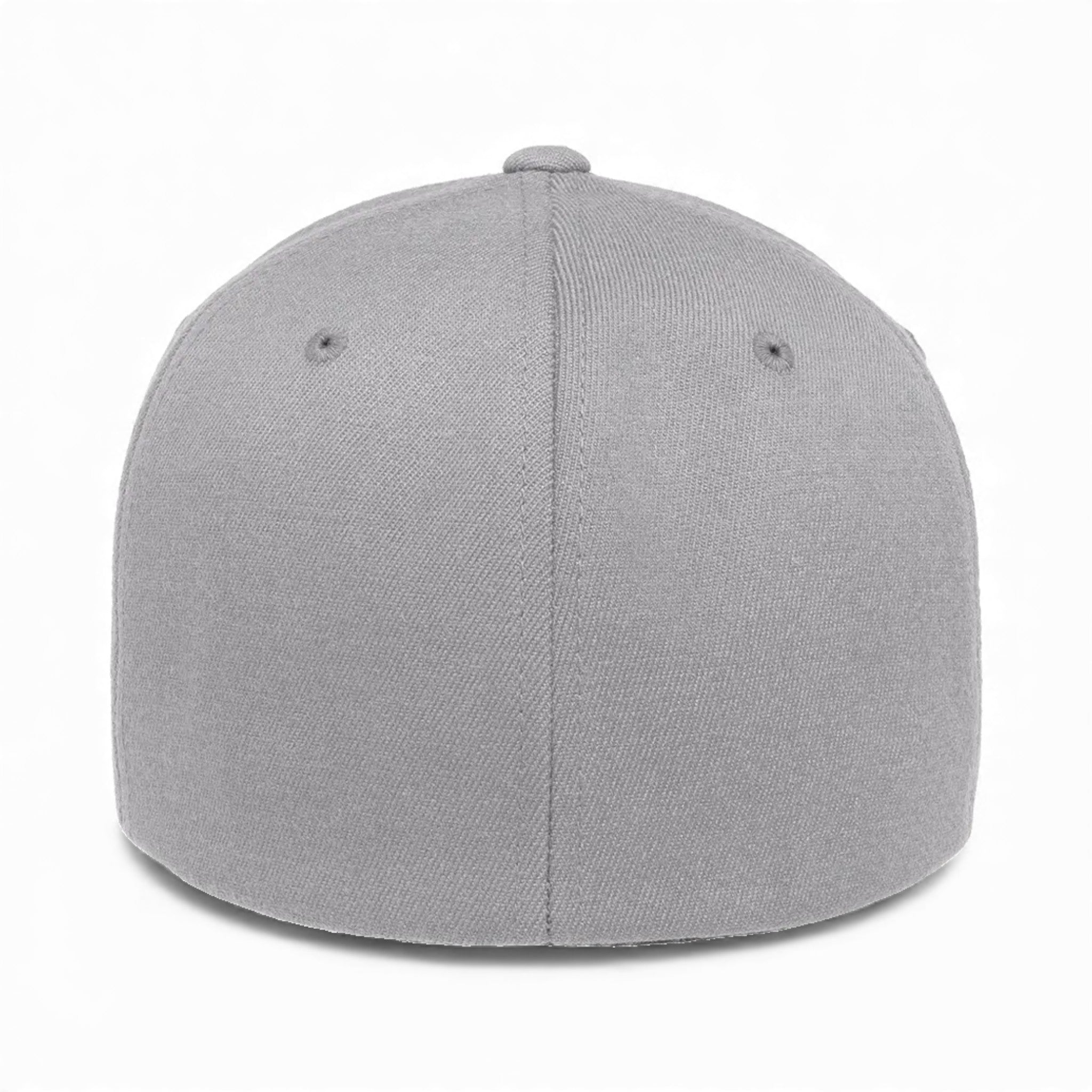 Back view of Flexfit 6580 custom hat in grey