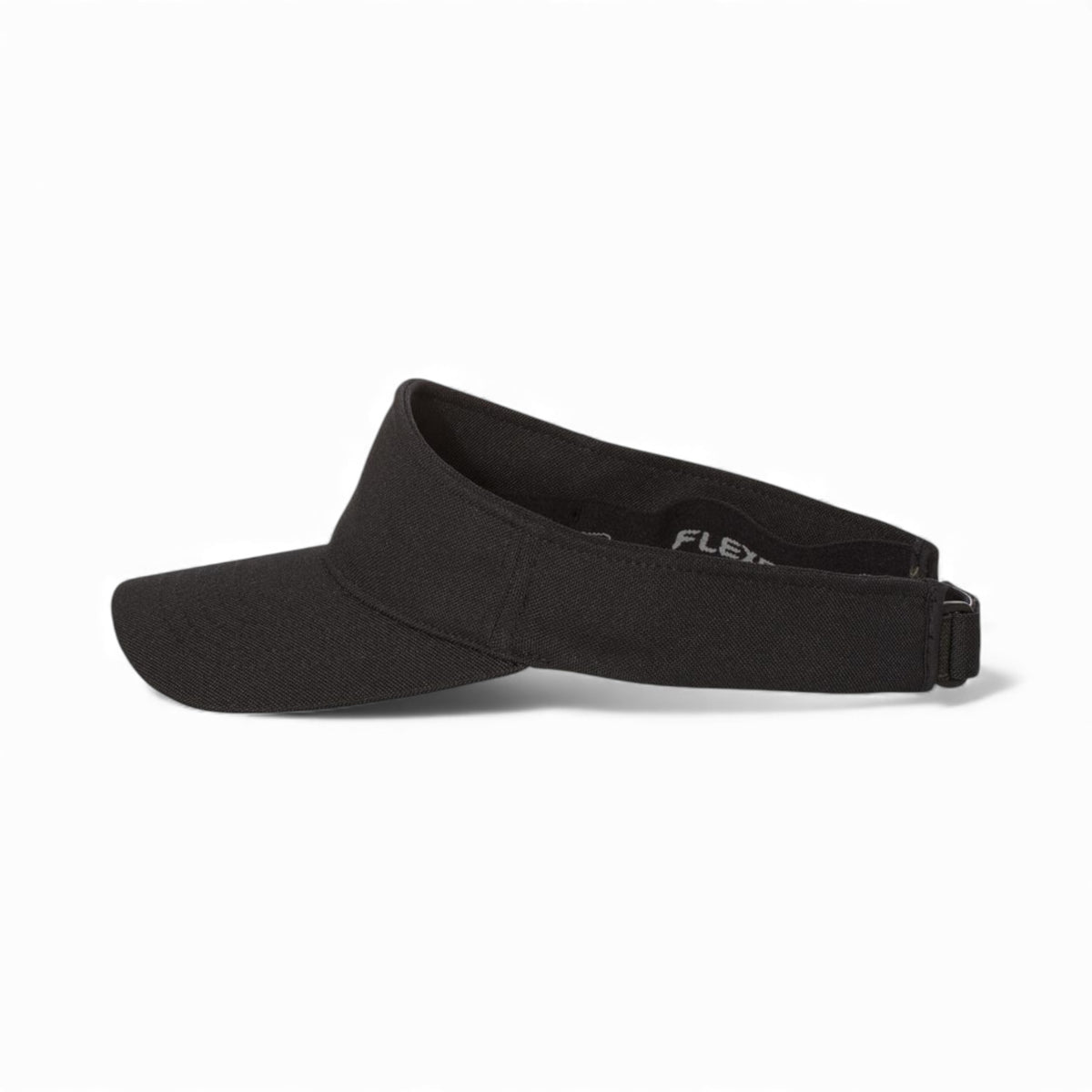 Left side view of Flexfit 8110 custom hat in black