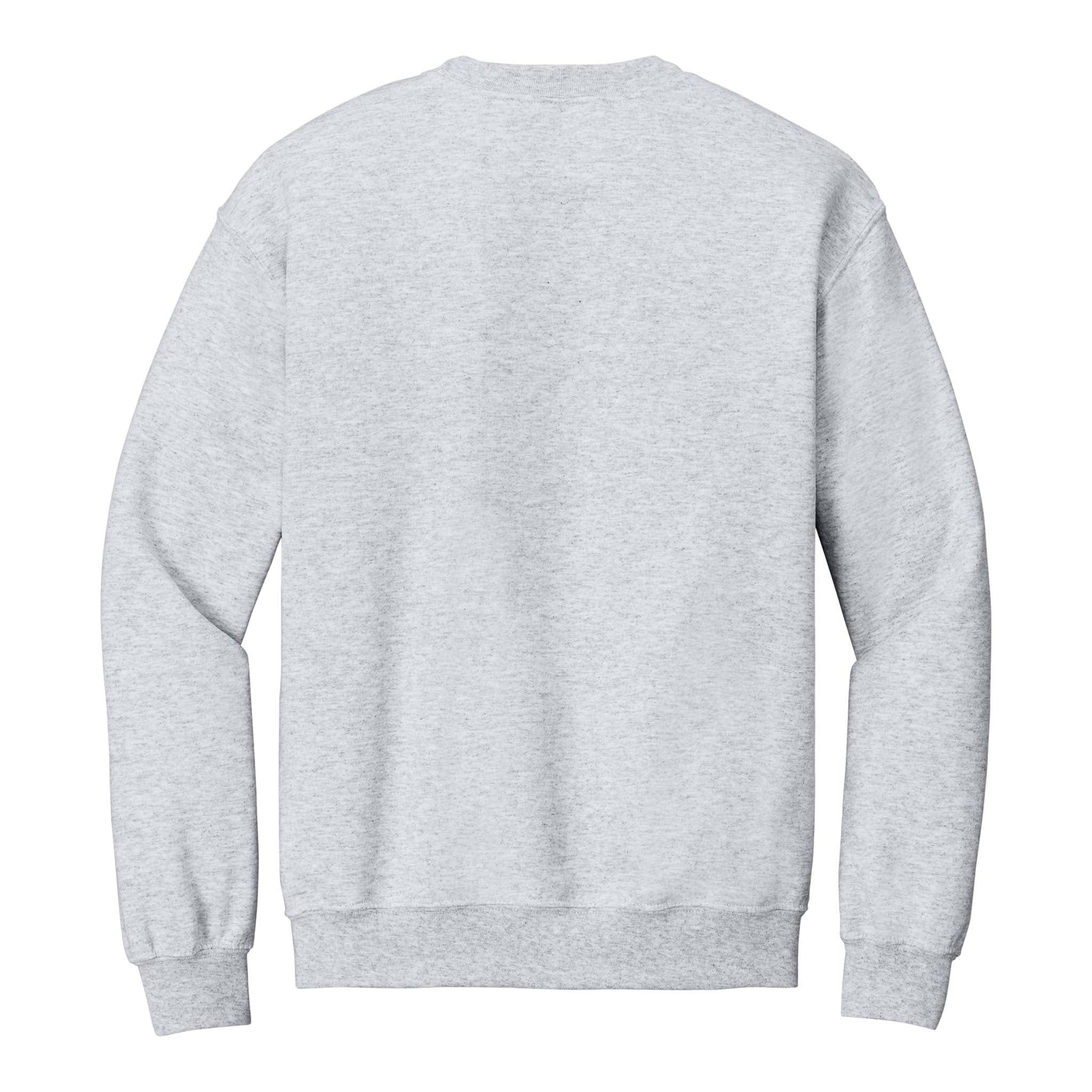 Gildan 18000 custom crewneck in ash, back view