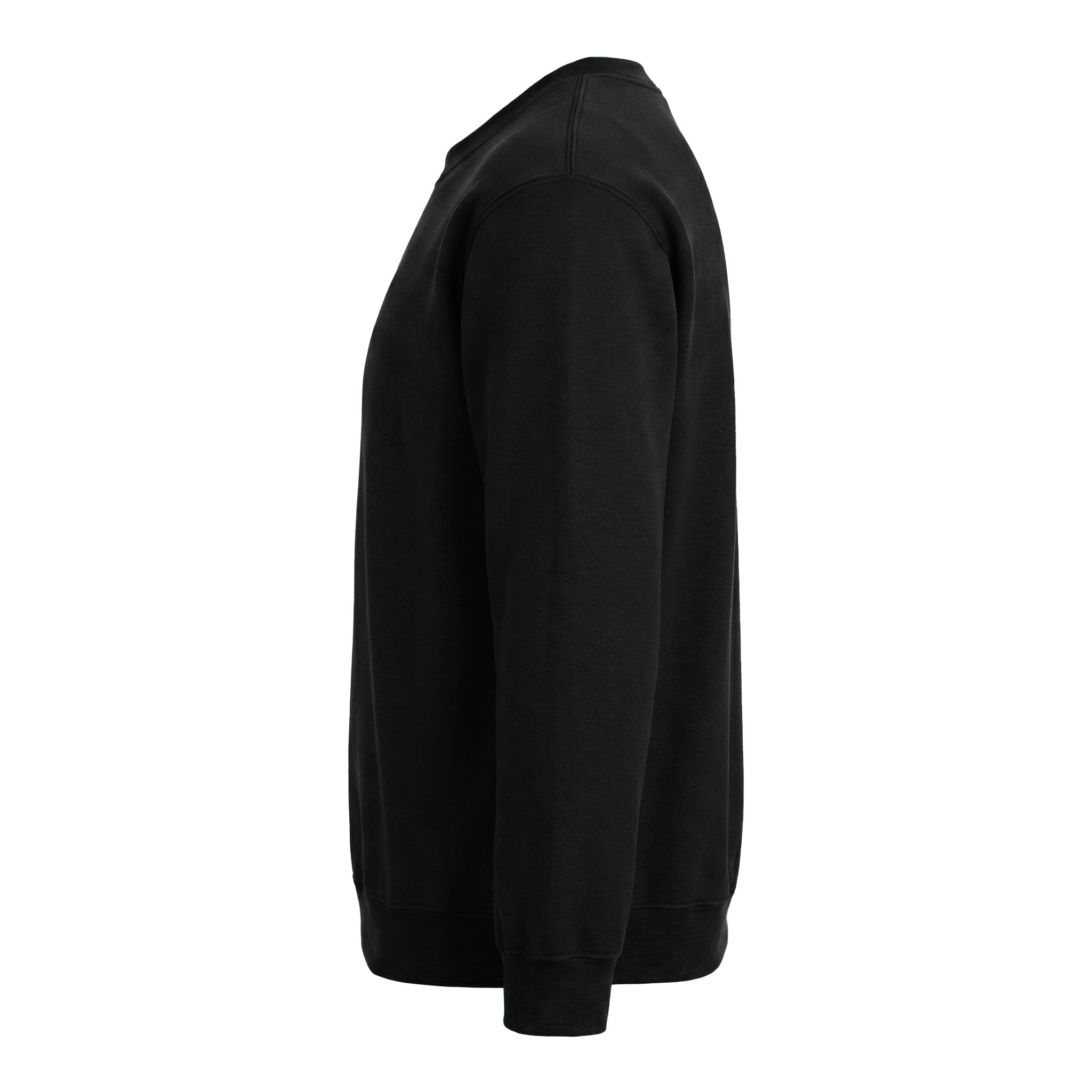 Gildan 18000 custom crewneck in black, left side view