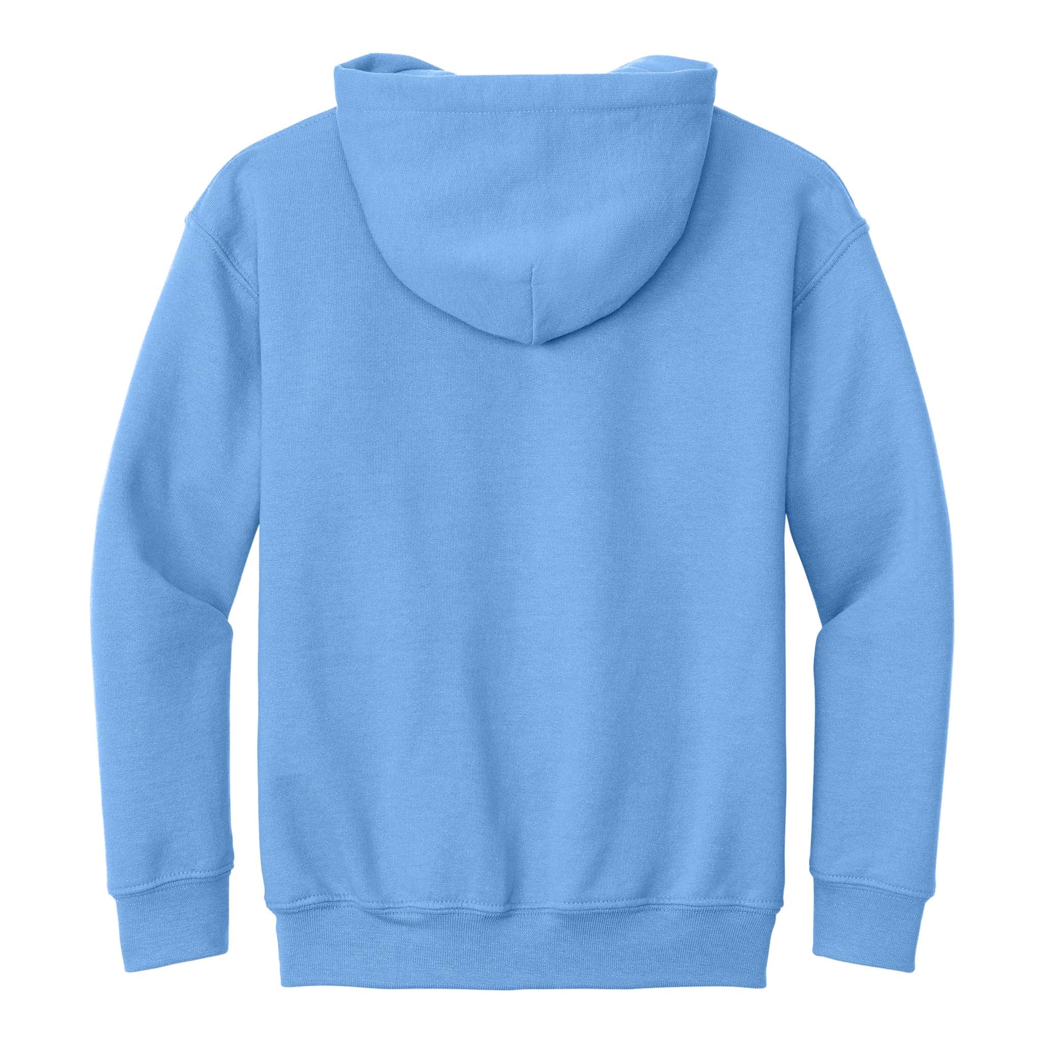 Gildan 18500B custom hoodie in carolina blue, back view