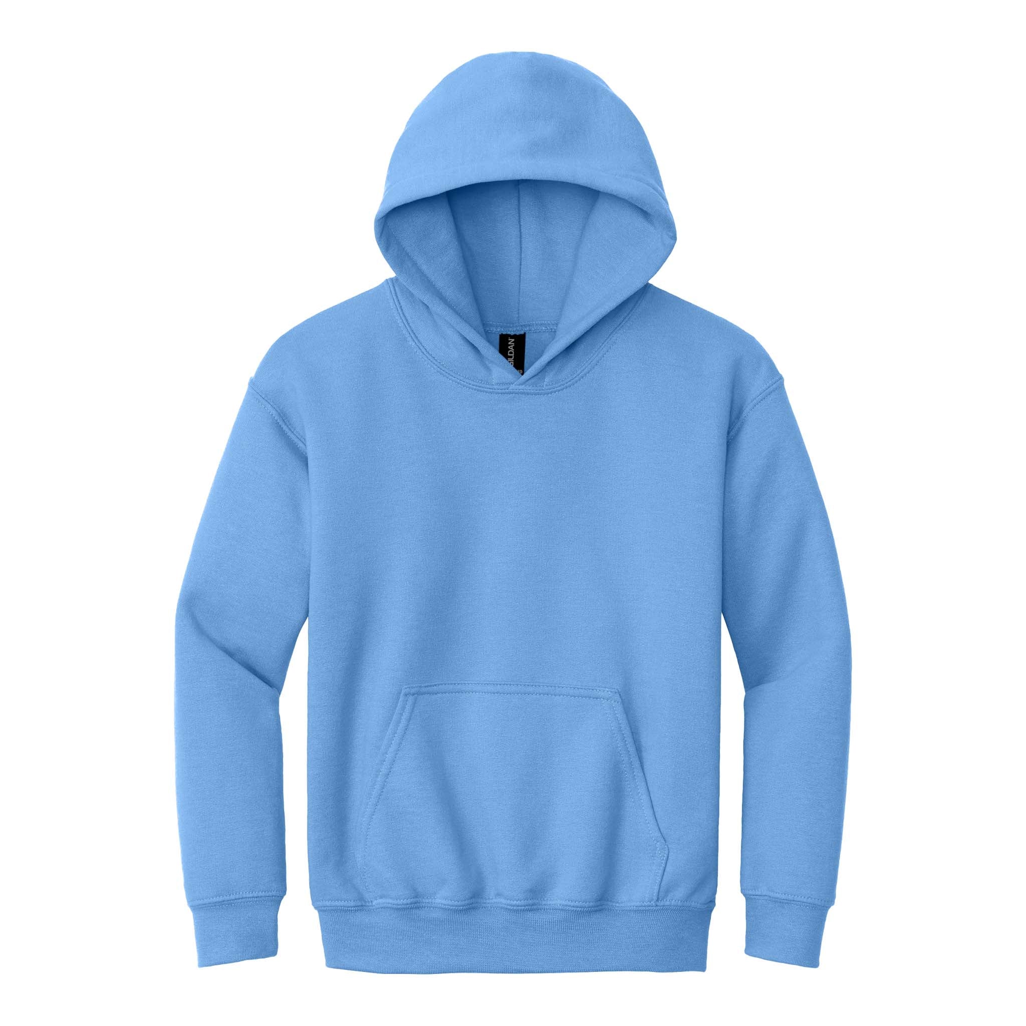 Gildan 18500B custom hoodie in carolina blue, front view