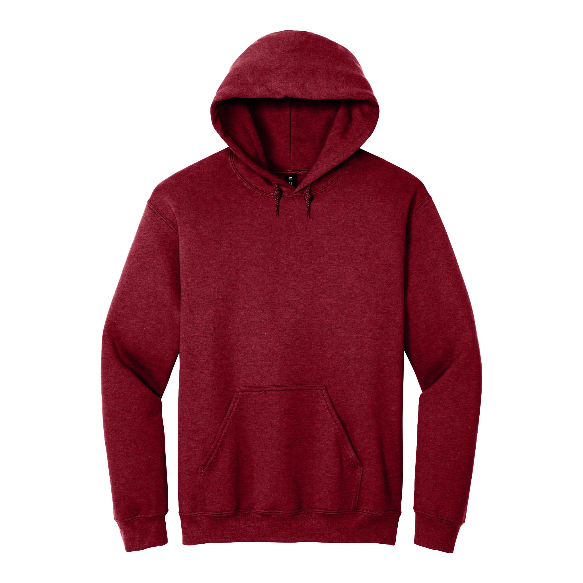 Gildan 18500 custom hoodie in antique cherry red, front view