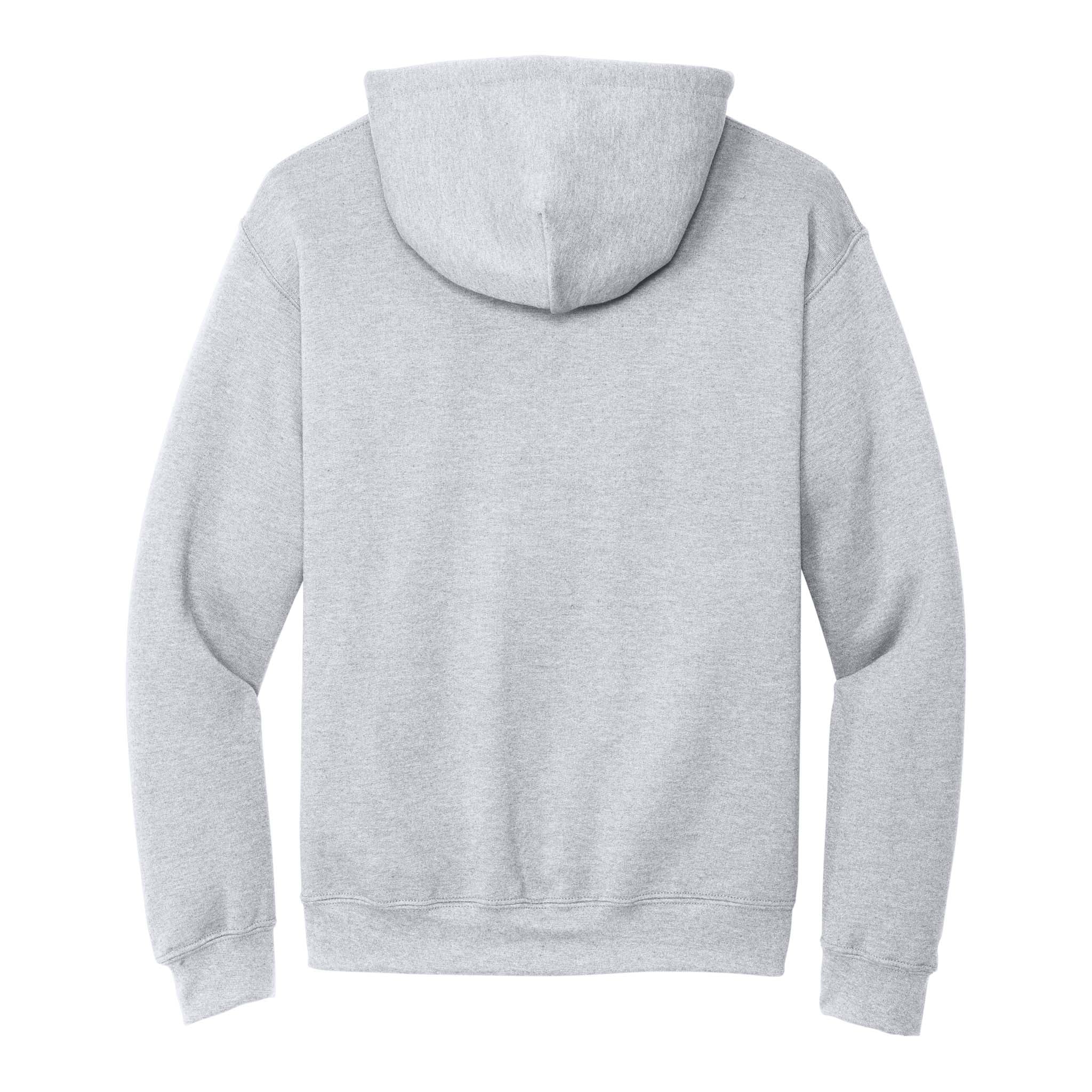 Gildan 18500 custom hoodie in ash, back view