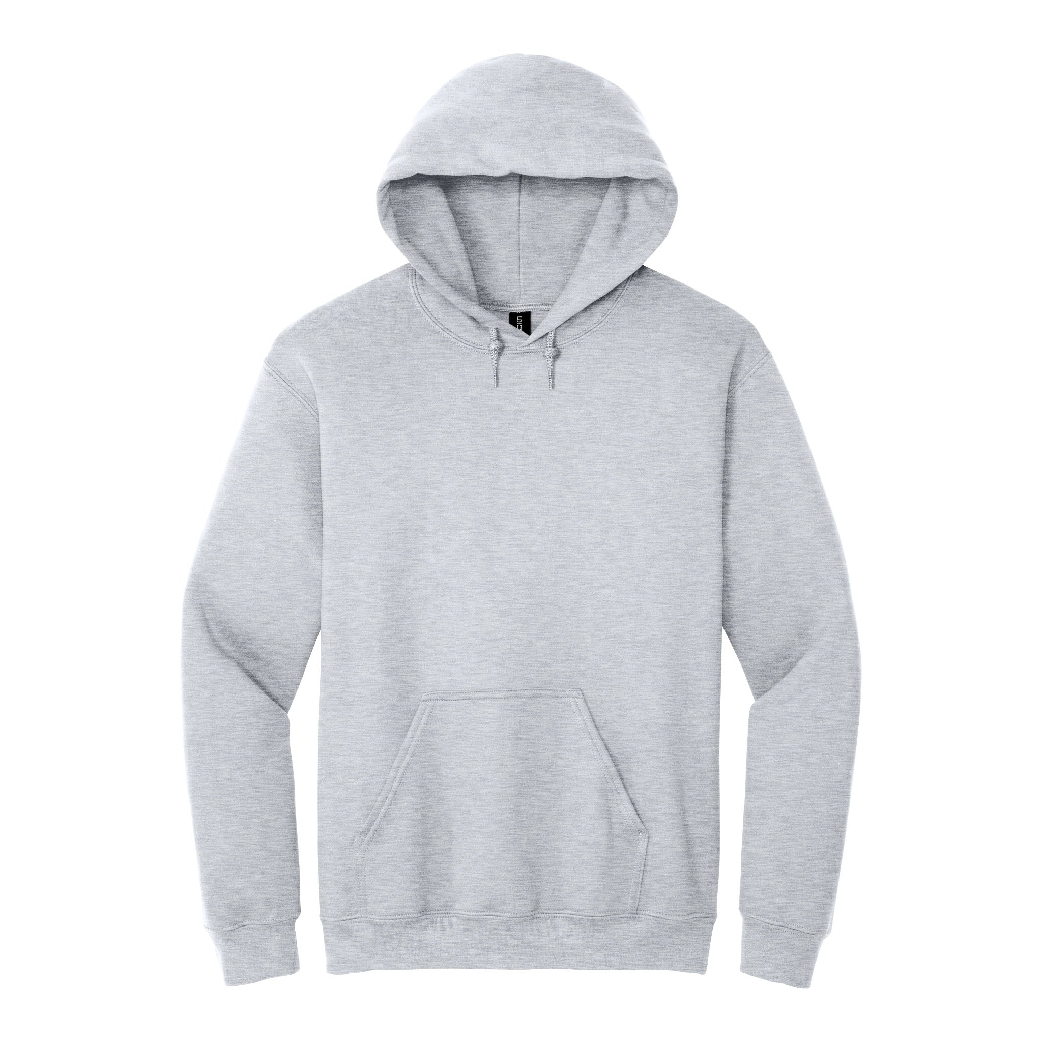 Gildan 18500 custom hoodie in ash, front view