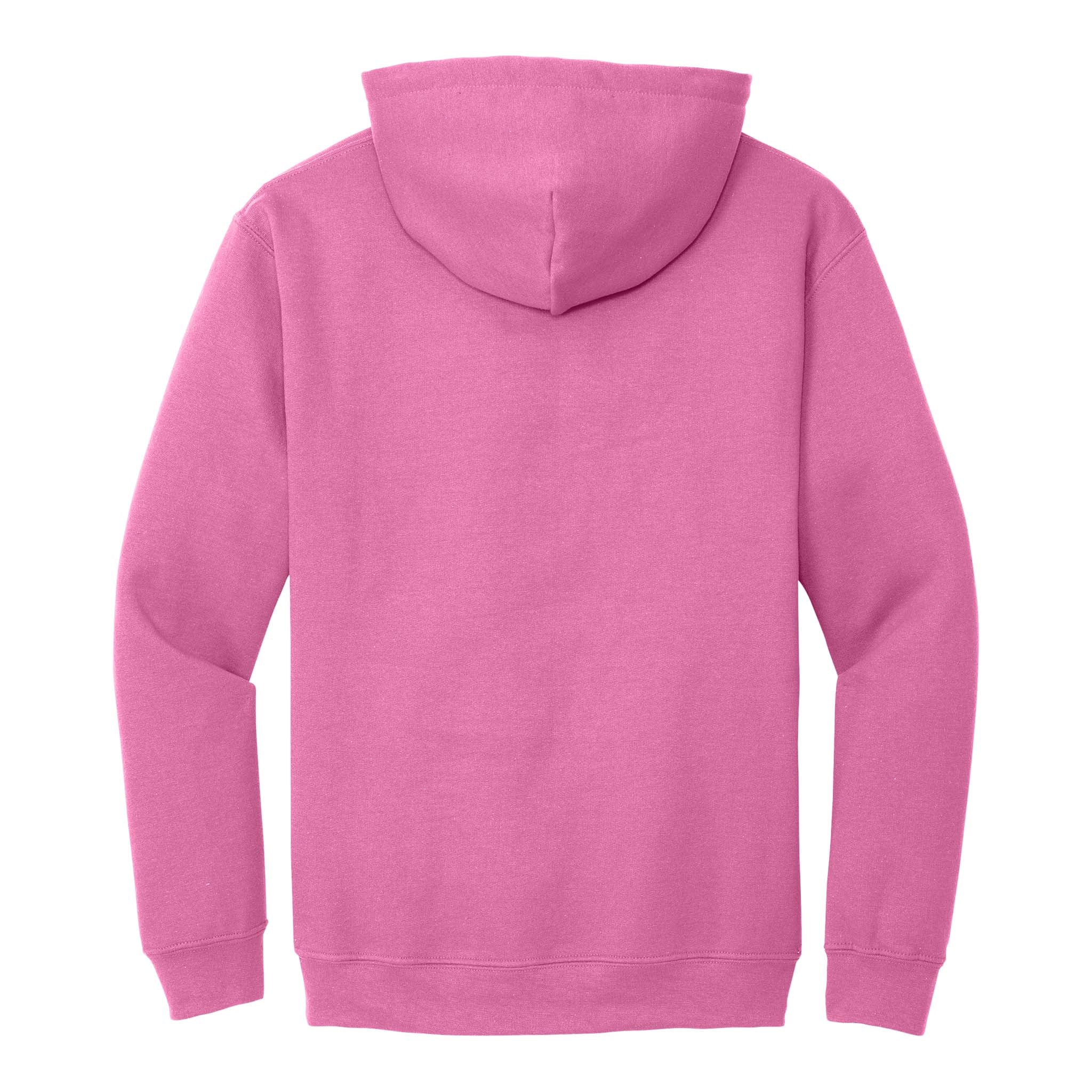 Gildan 18500 custom hoodie in azalea, back view