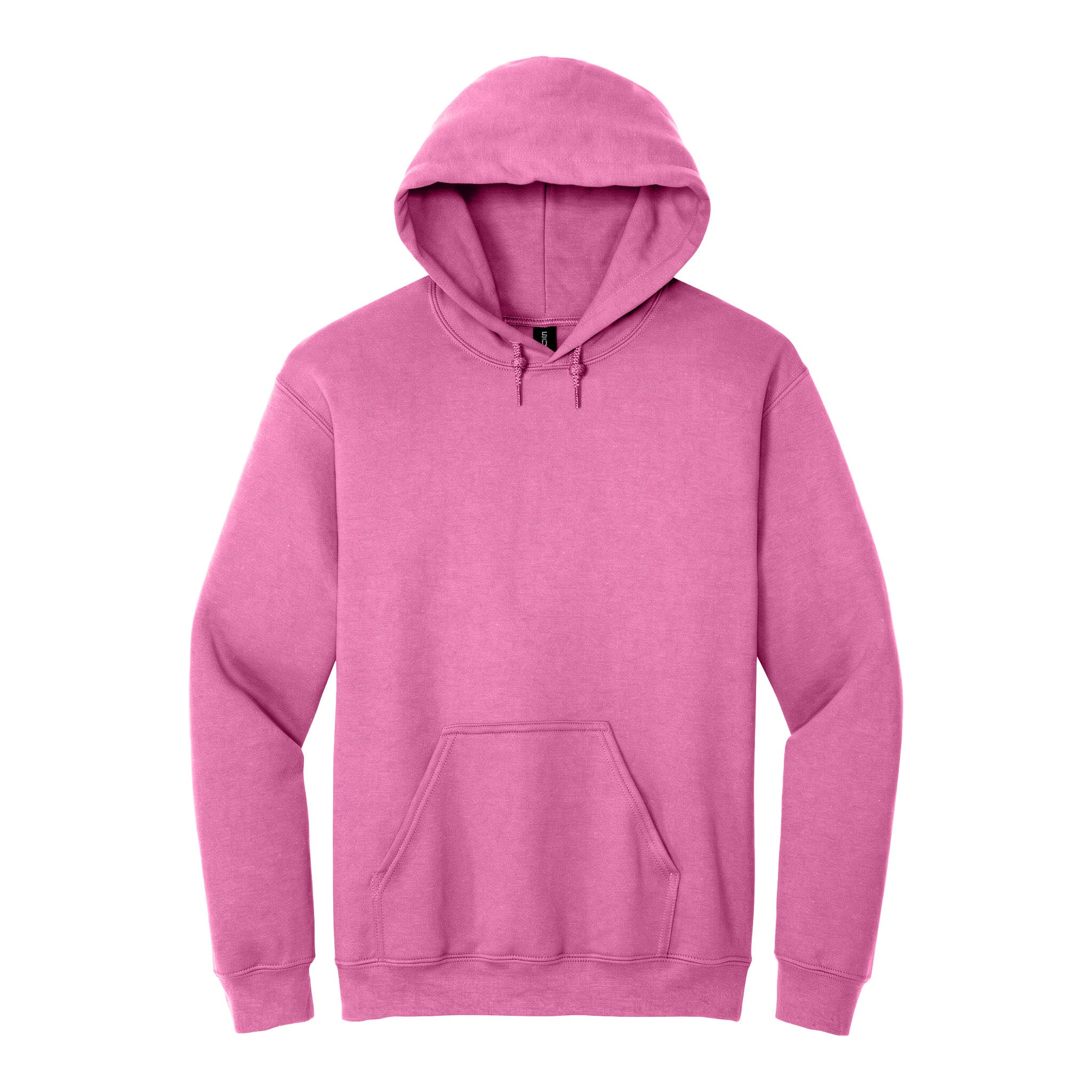 Gildan 18500 custom hoodie in azalea, front view