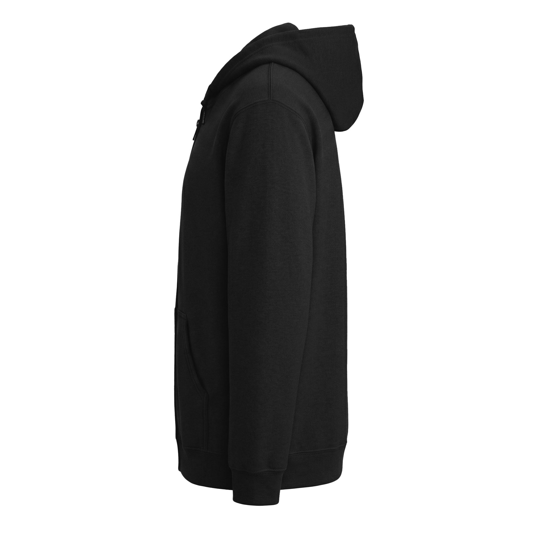 Gildan 18600 custom full-zip hoodie in black, left side view