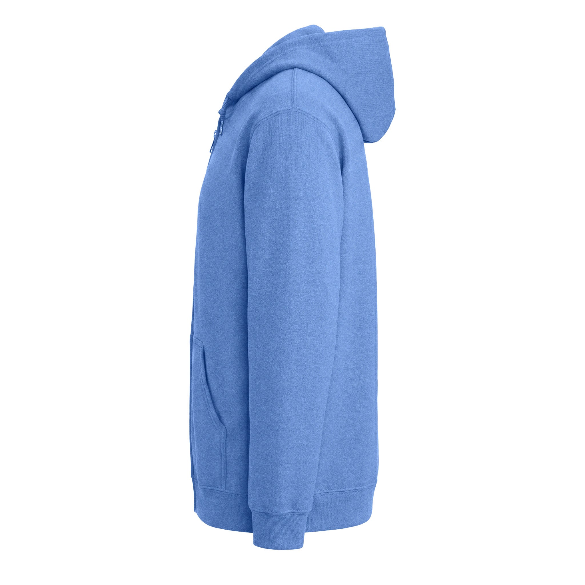 Gildan 18600 custom full-zip hoodie in carolina blue, left side view