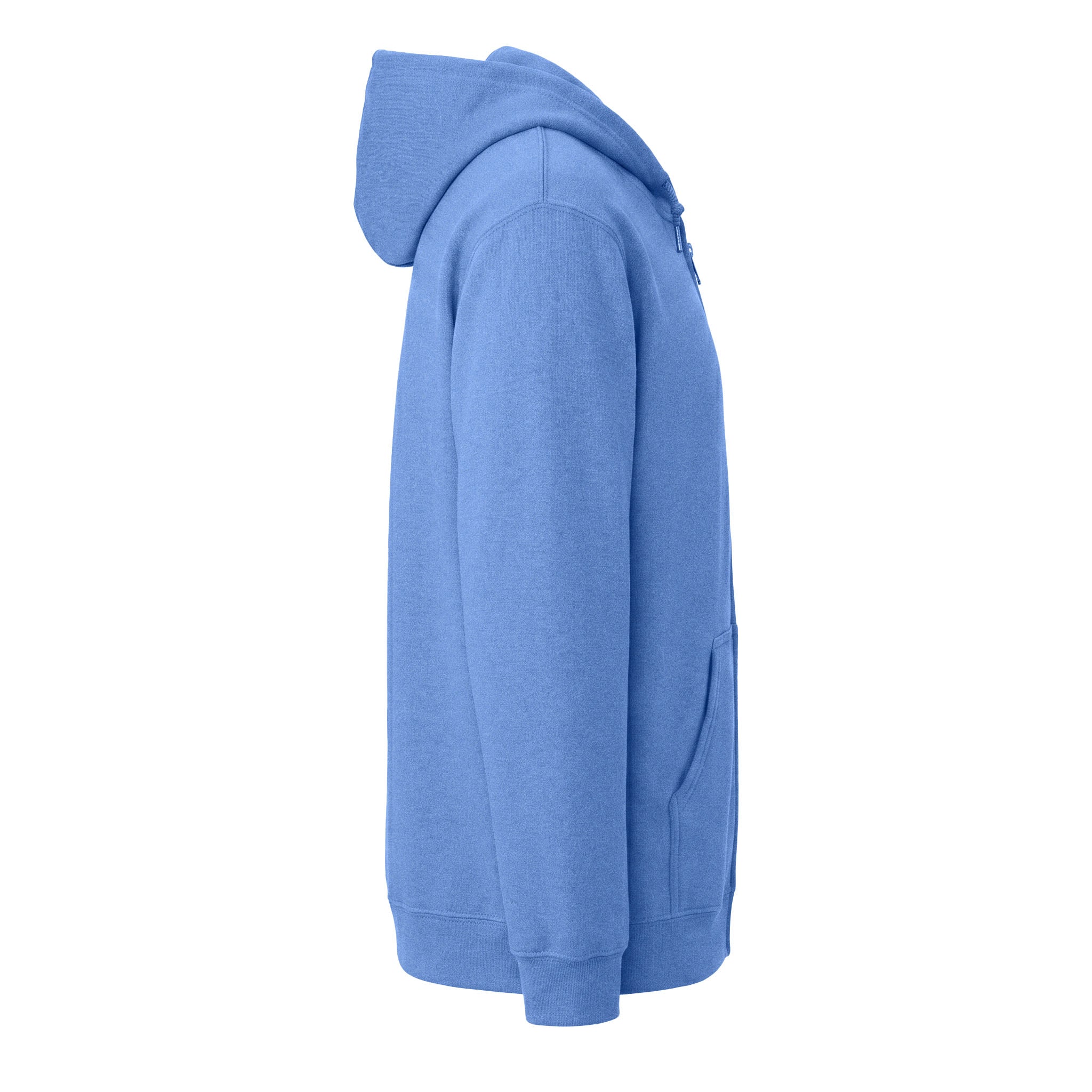 Gildan 18600 custom full-zip hoodie in carolina blue, right side view