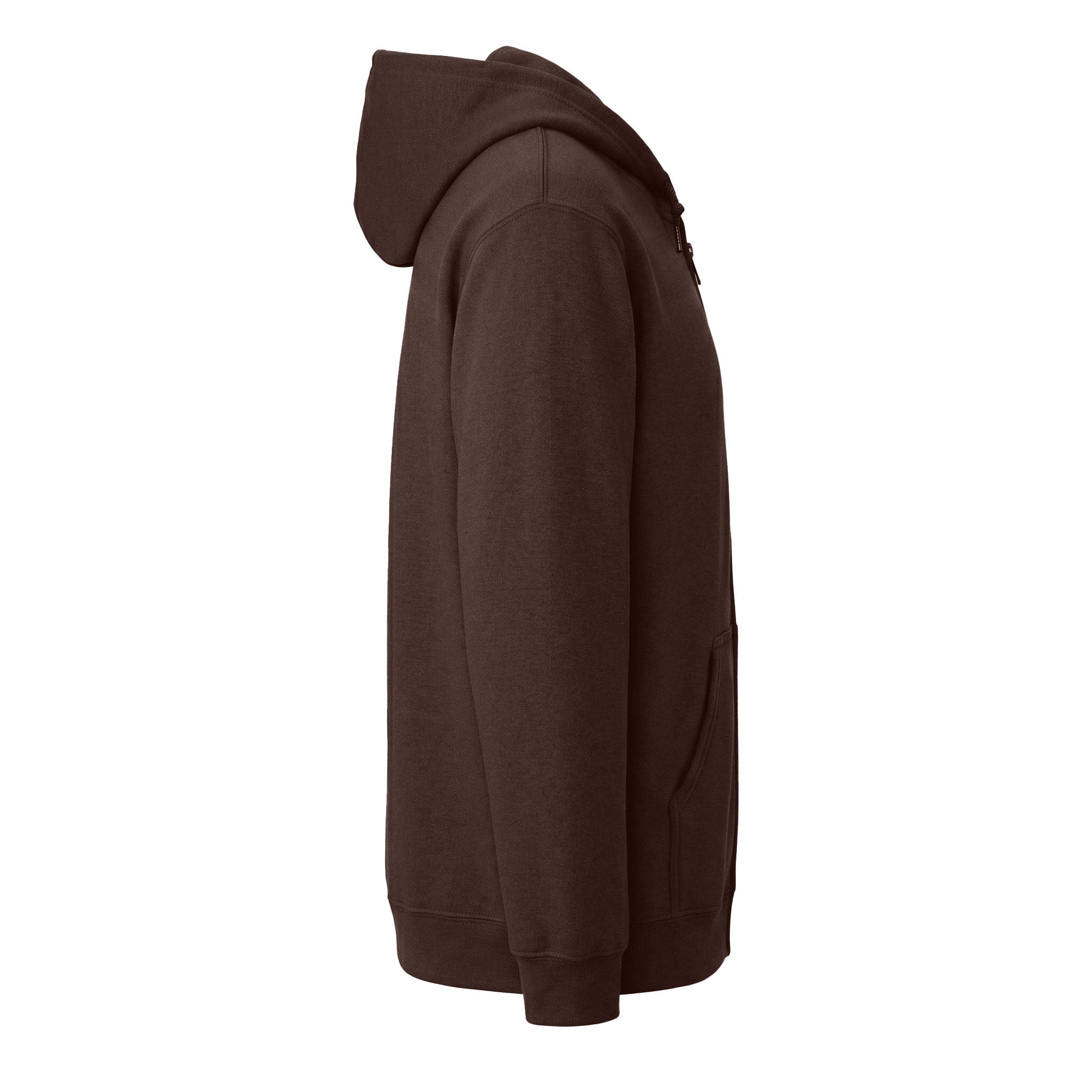 Gildan 18600 custom full-zip hoodie in dark chocolate, right side view