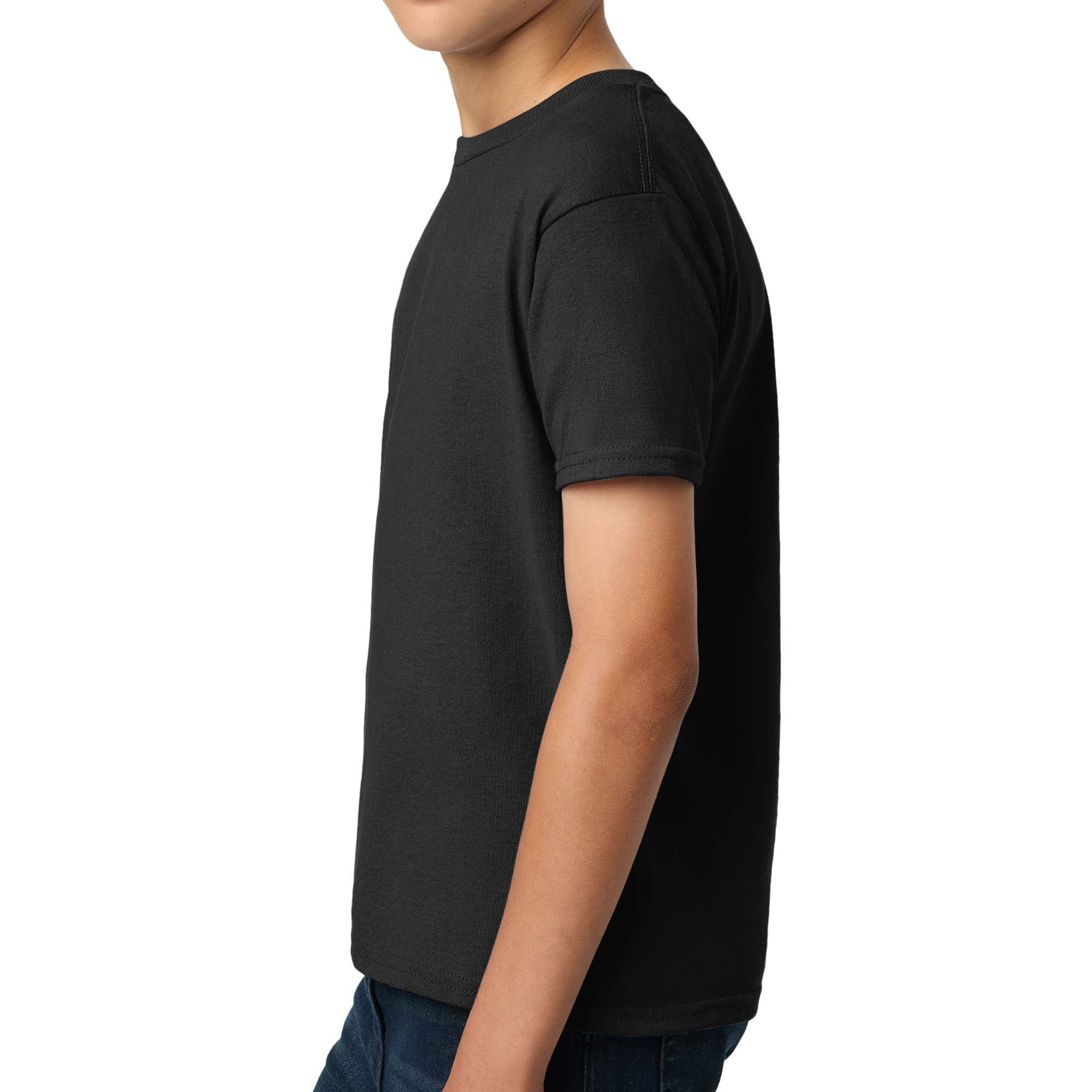 Gildan 2000B custom short sleeve t-shirt in black, left side view
