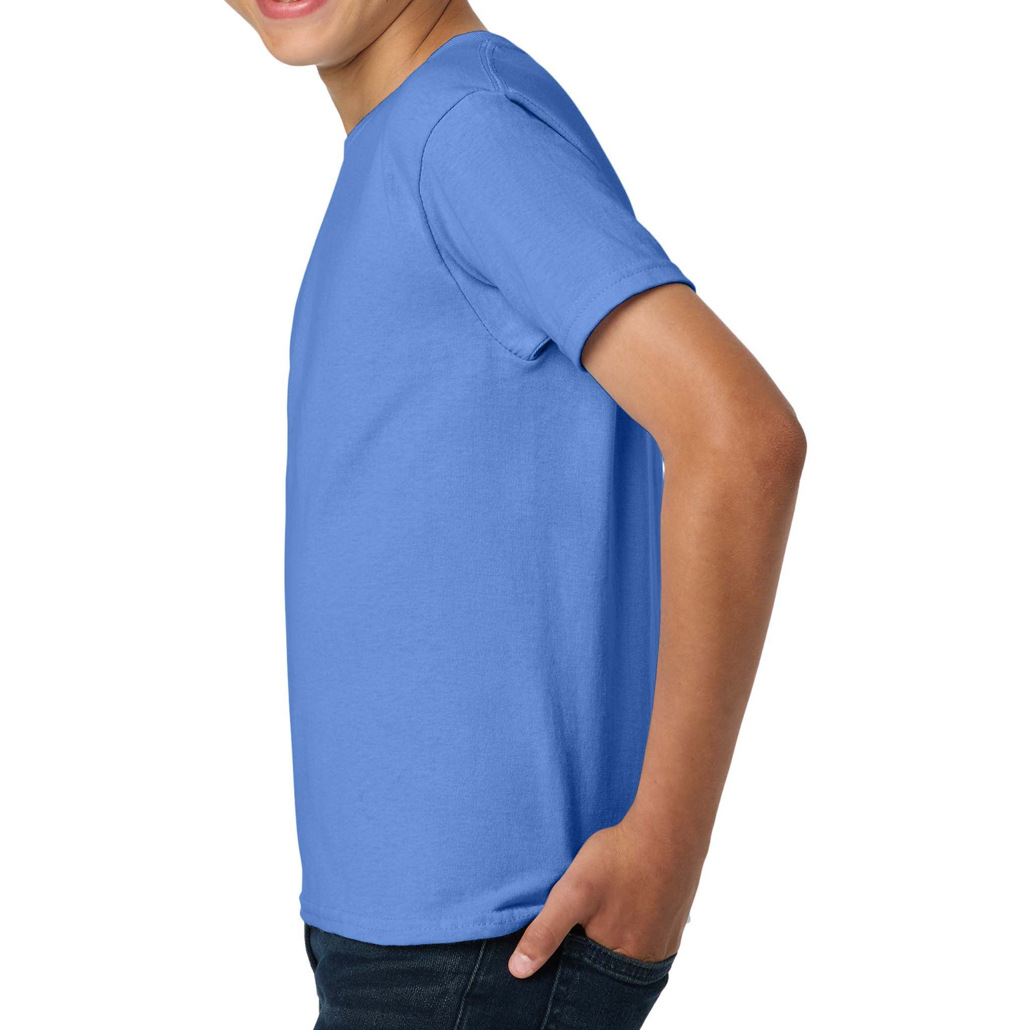 Gildan 2000B custom short sleeve t-shirt in carolina blue, left side view