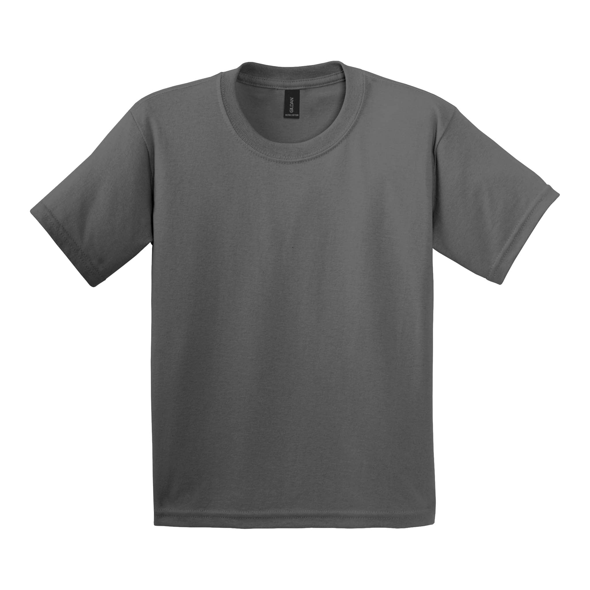 Gildan 2000B custom short sleeve t-shirt in charcoal, front view
