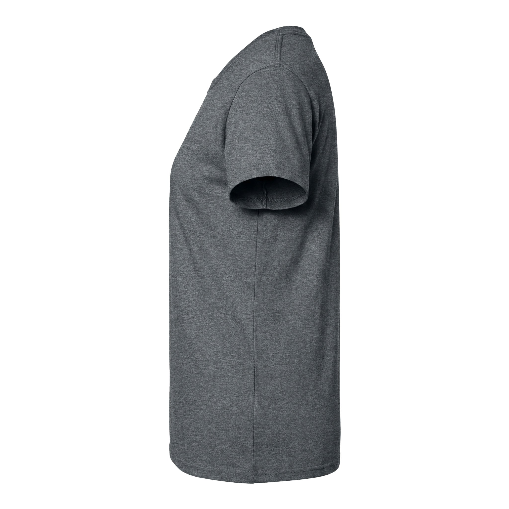 Gildan 2000L custom short sleeve t-shirt in dark heather, left side view
