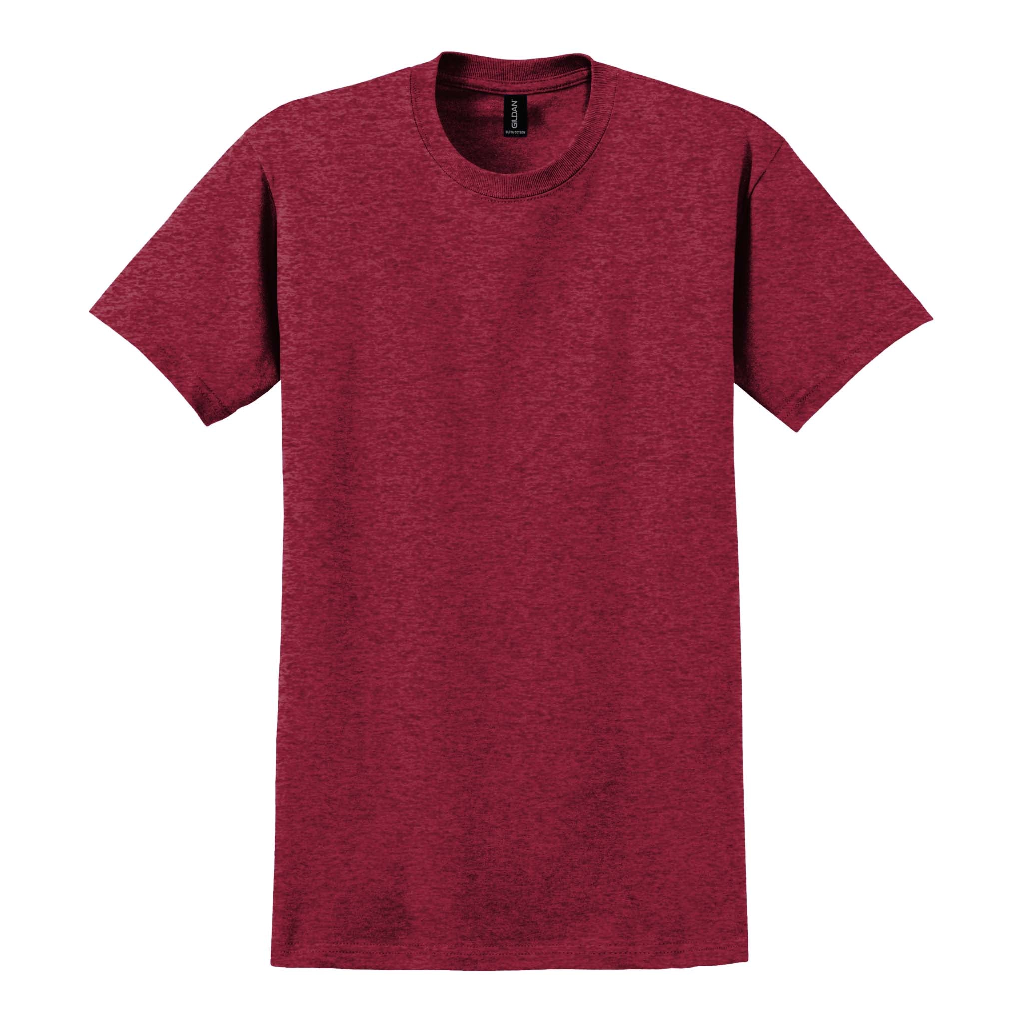 Gildan 2000 custom short sleeve t-shirt in antique cherry red, front view