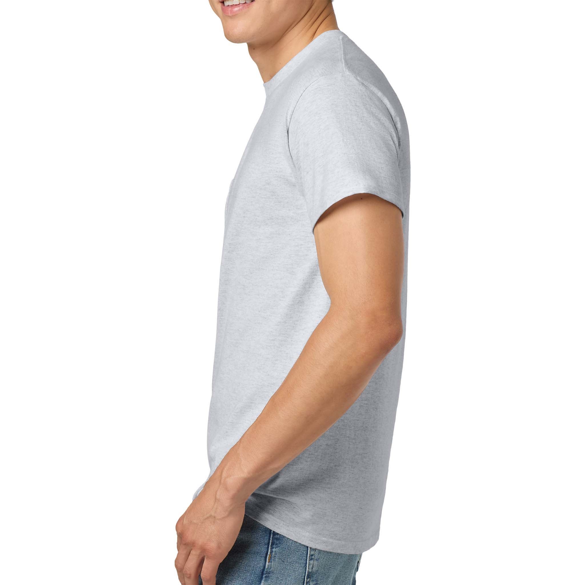 Gildan 2300 custom short sleeve t-shirt in ash, left side view