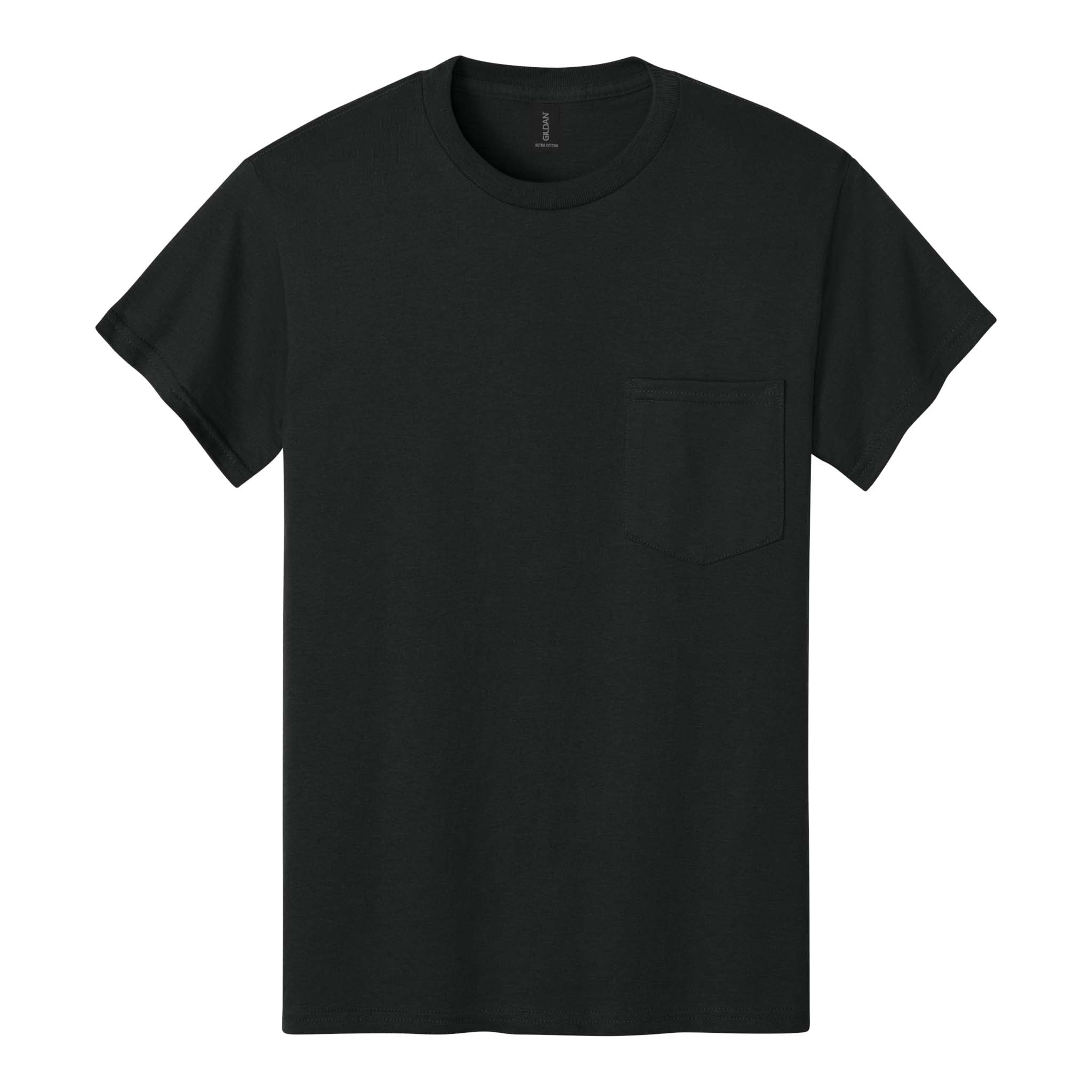 Gildan 2300 custom short sleeve t-shirt in black, front view