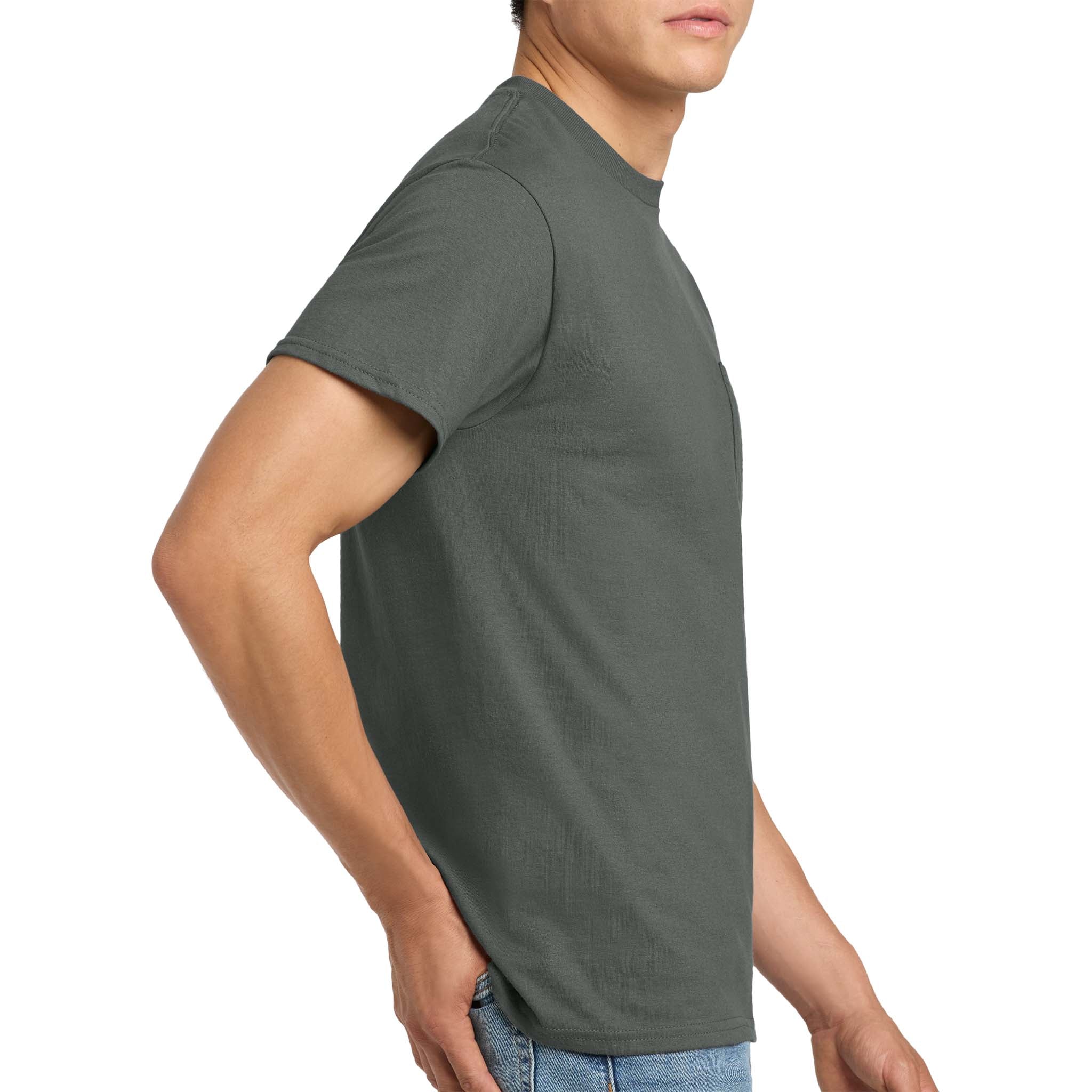 Gildan 2300 custom short sleeve t-shirt in charcoal, right side view