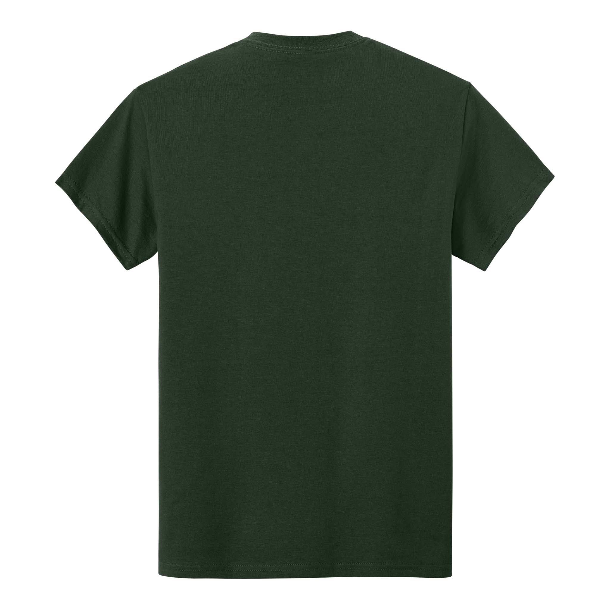 Gildan 2300 custom short sleeve t-shirt in forest green, back view