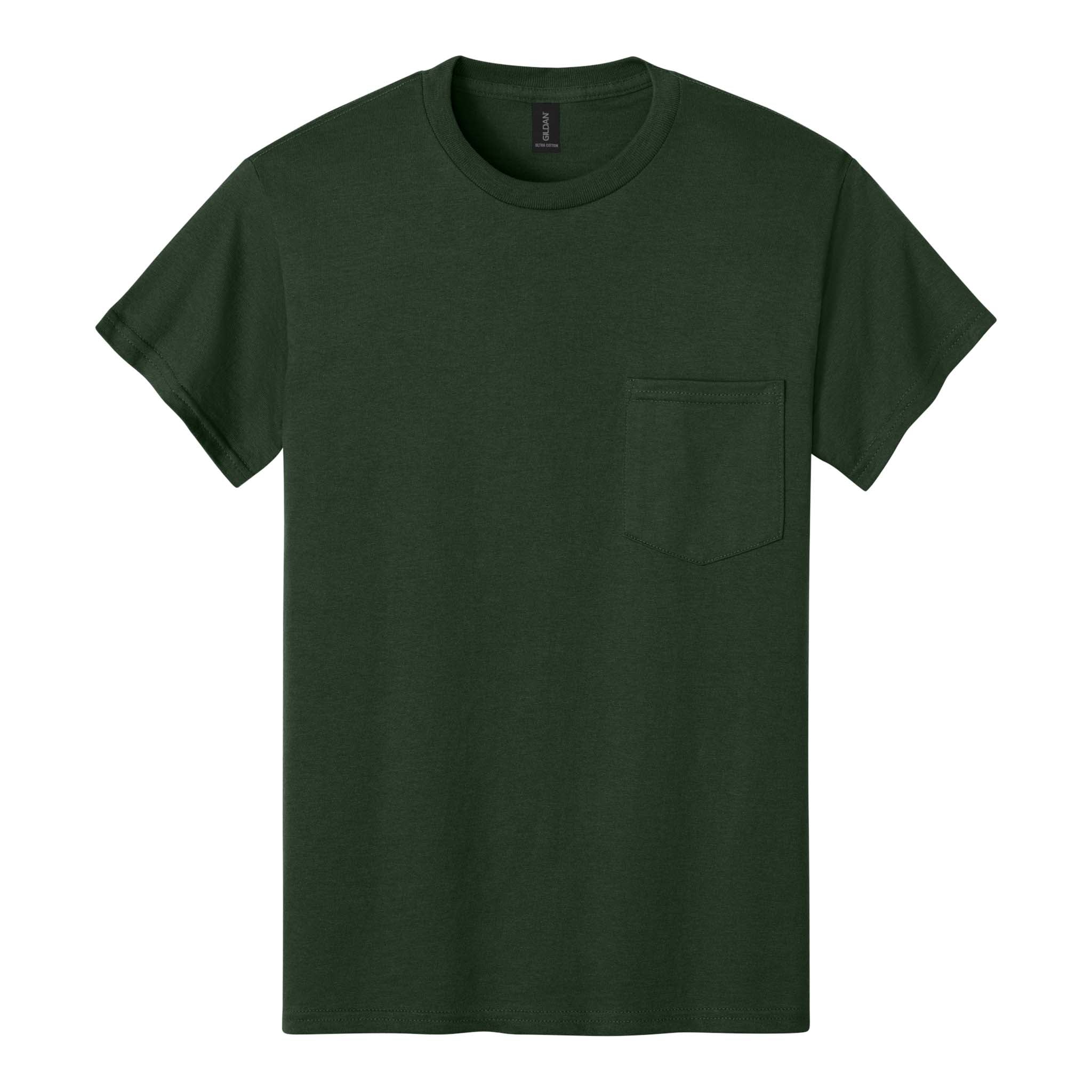 Gildan 2300 custom short sleeve t-shirt in forest green, front view